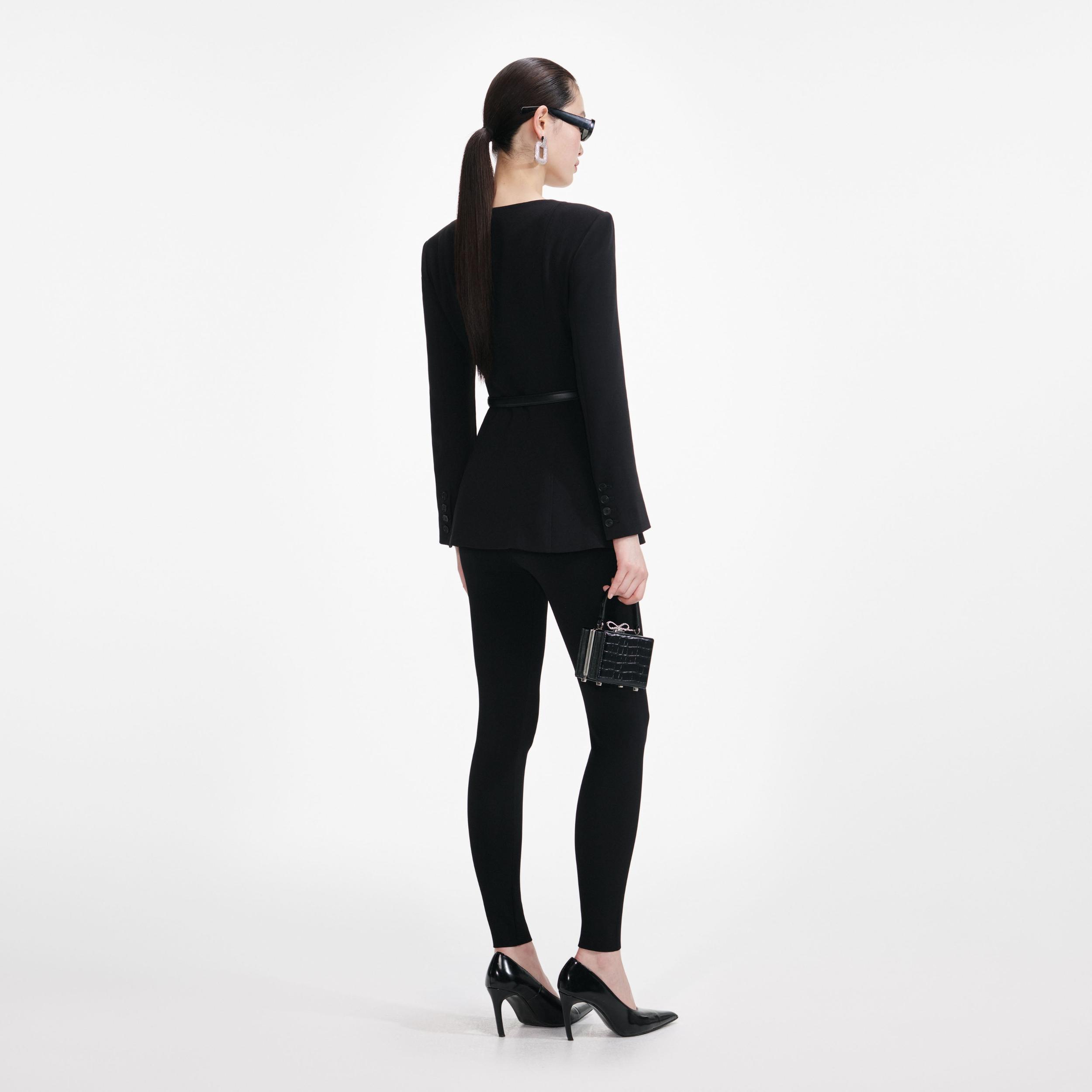 Black Crepe Tailored Top Product Image