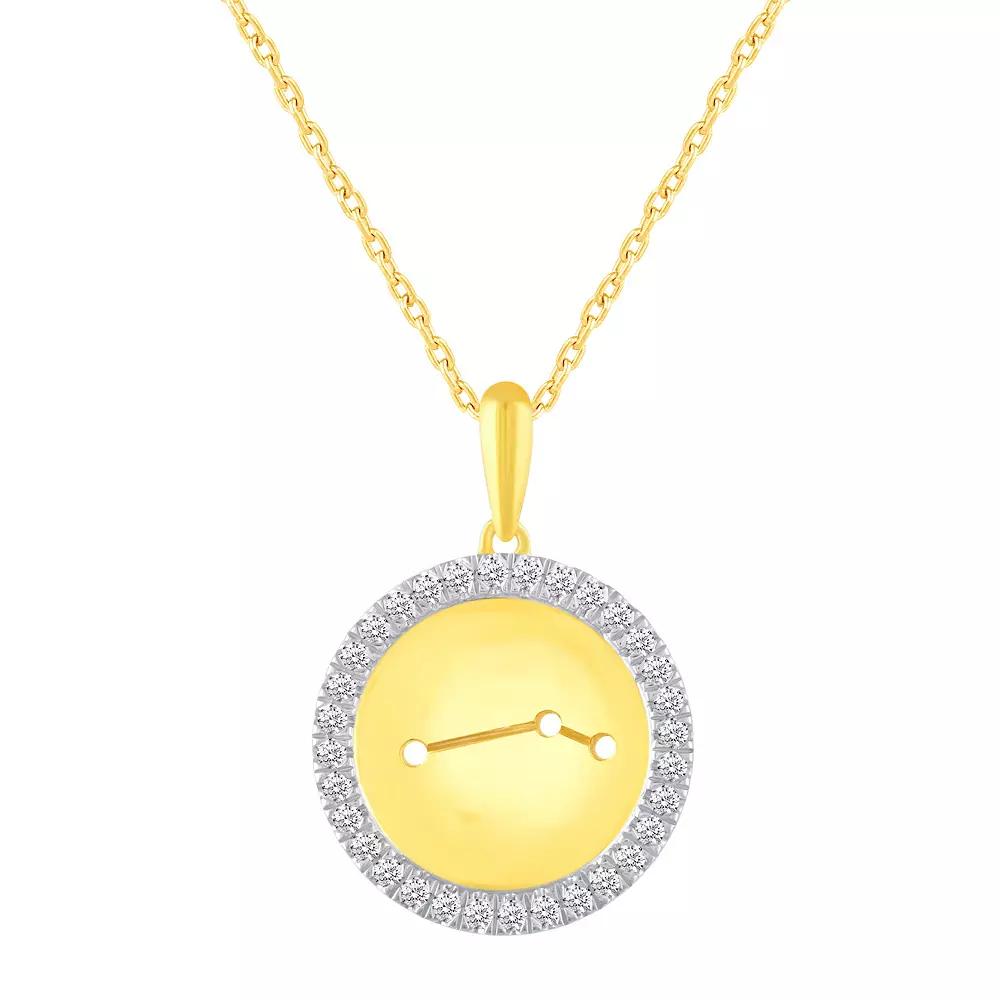 Royal Aura 1/4 Carat T.W. Diamond Halo Zodiac Pendant Necklace, Women's,  Product Image