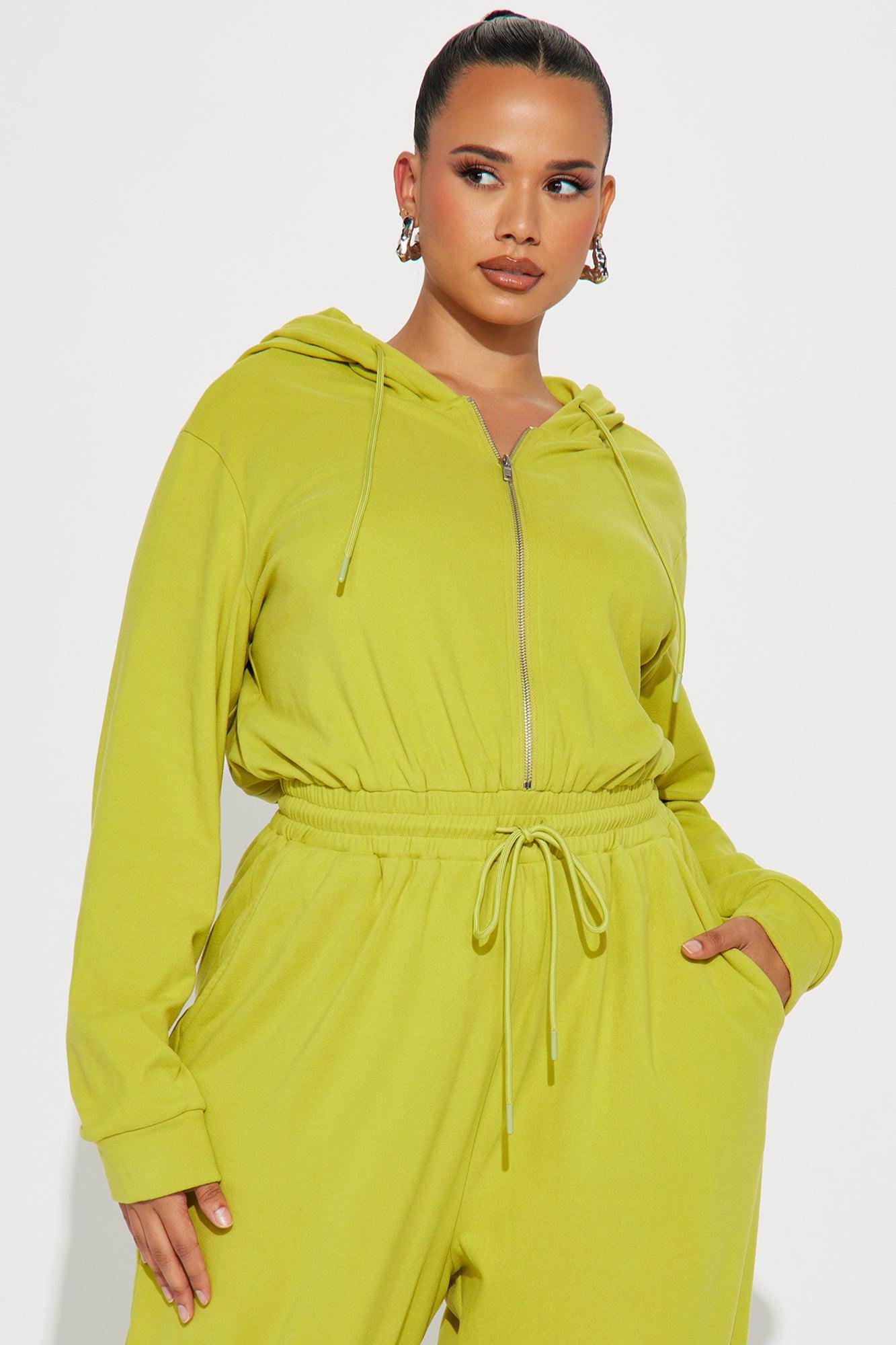 Play It Back Jumpsuit  - Chartreuse Product Image