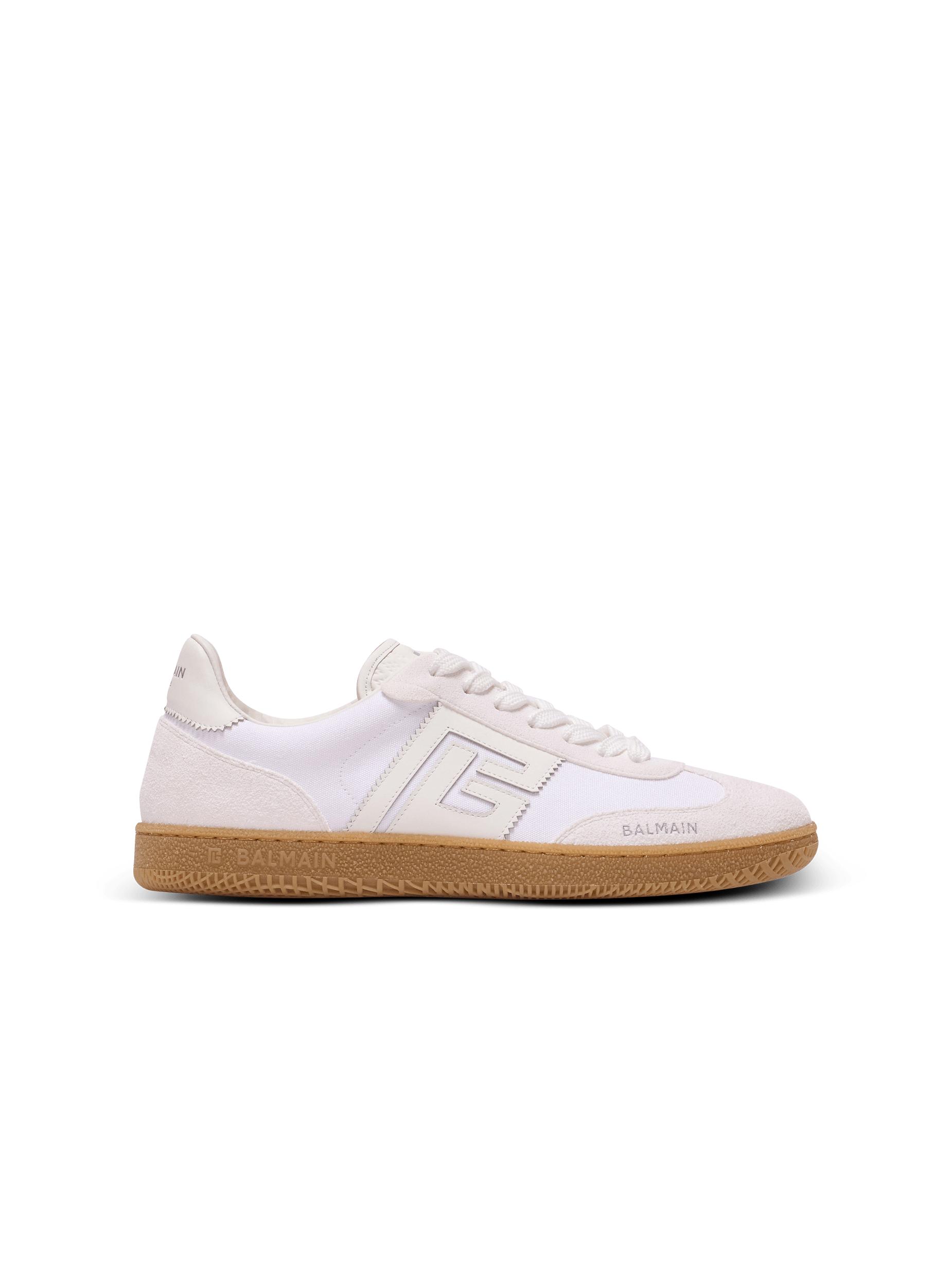 Leather and canvas Balmain Swan trainers Product Image