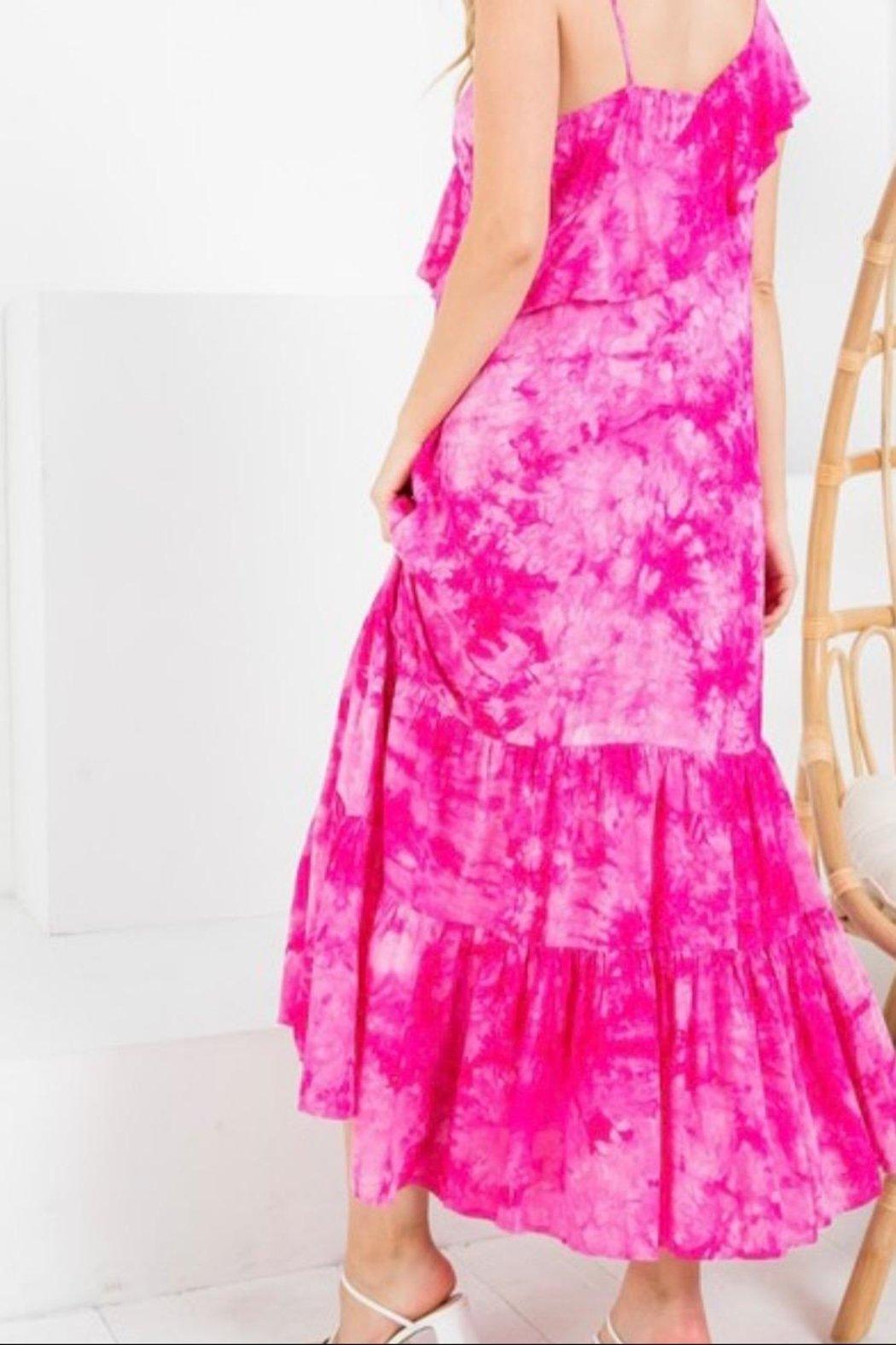 Pink Tye Dye Dress Product Image