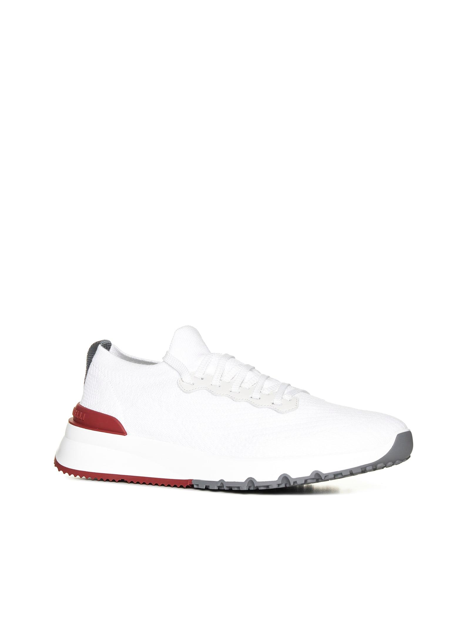 BRUNELLO CUCINELLI Cotton Knit Runners In White Product Image