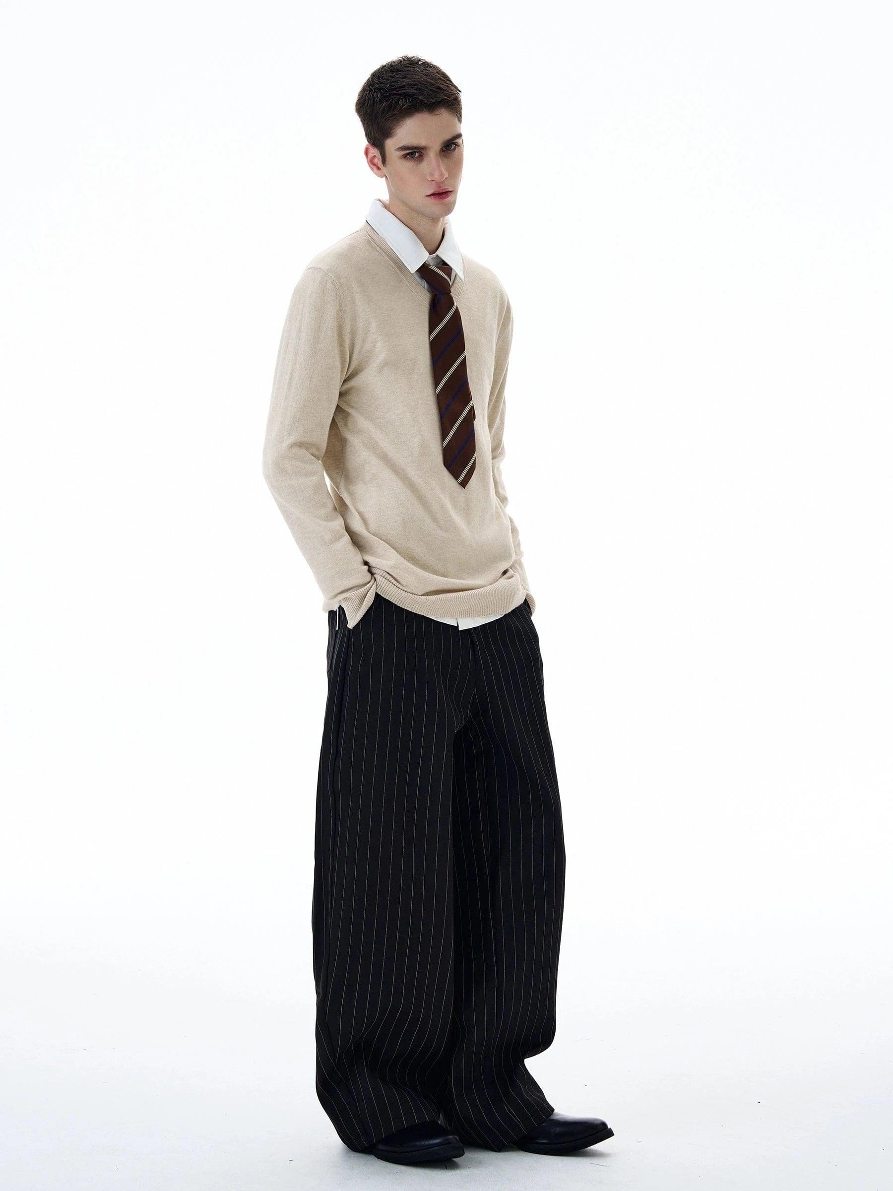 RT No. 20021 STRIPED STRAIGHT PANTS Product Image