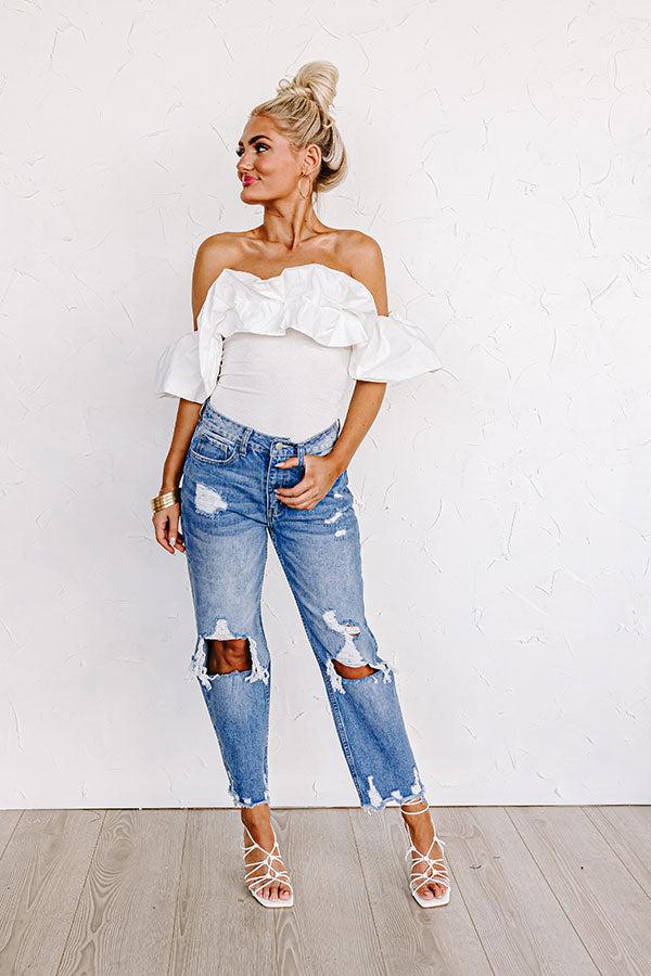 The Beatriz High Waist Distressed Straight Leg Jean Product Image