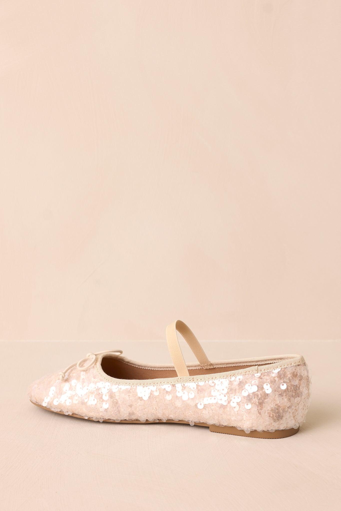 A Step Closer Ivory Pearlescent Sequin Ballet Flat Product Image