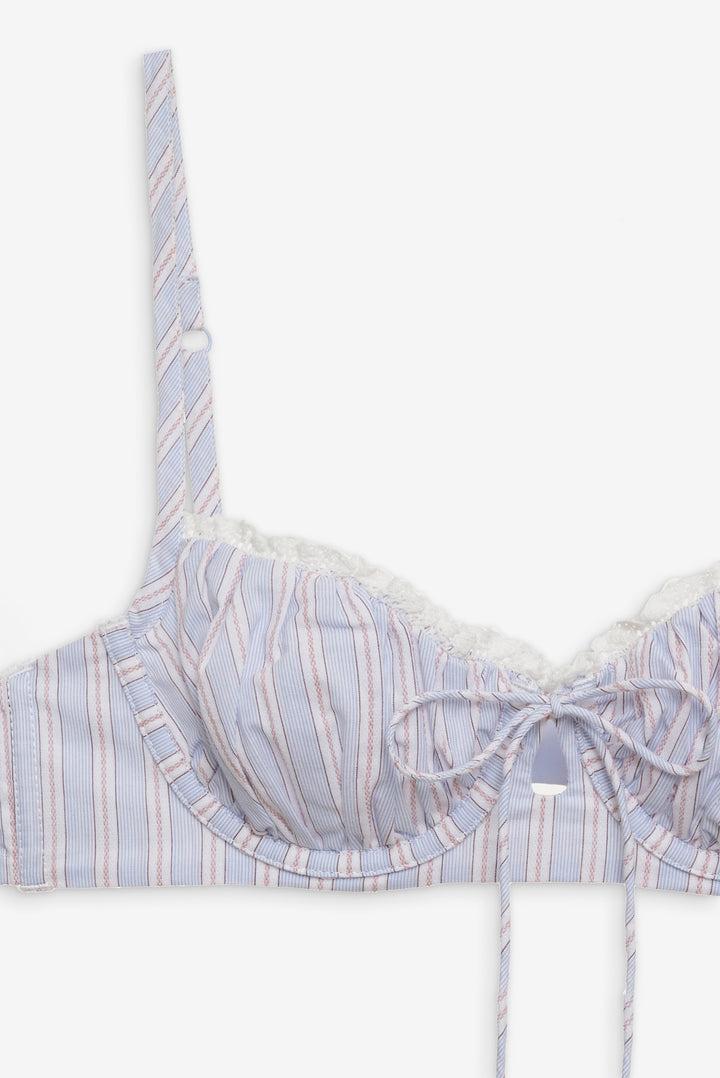 Lakeside Stripe Underwire Bra — Blue Product Image
