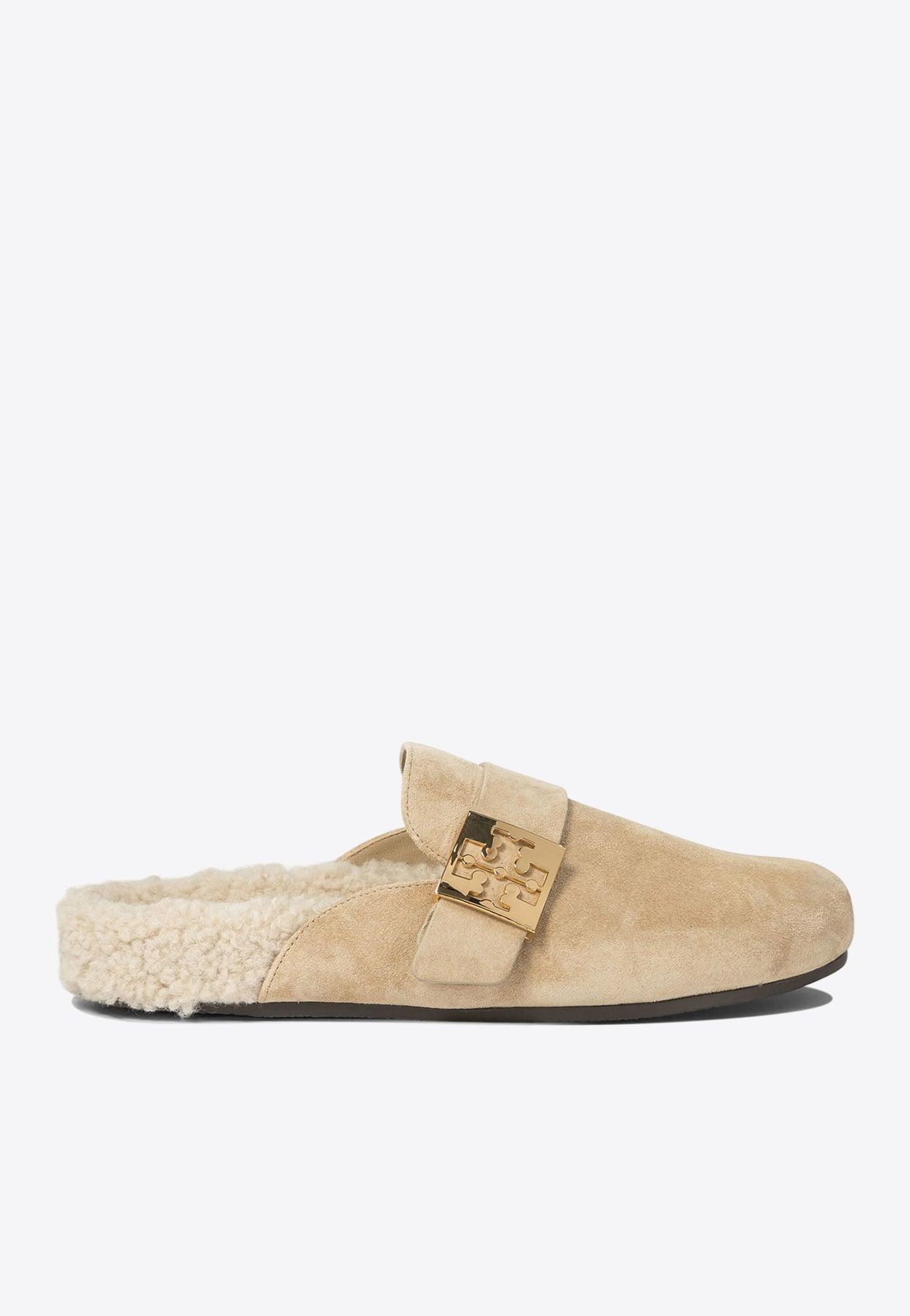 TORY BURCH Mules Mellow In Shearling Color Taupe In Brown Product Image