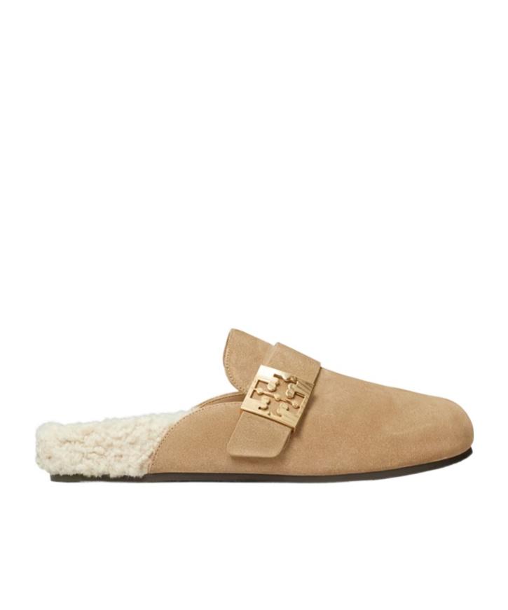 TORY BURCH Mules Mellow In Shearling Color Taupe In Brown Product Image