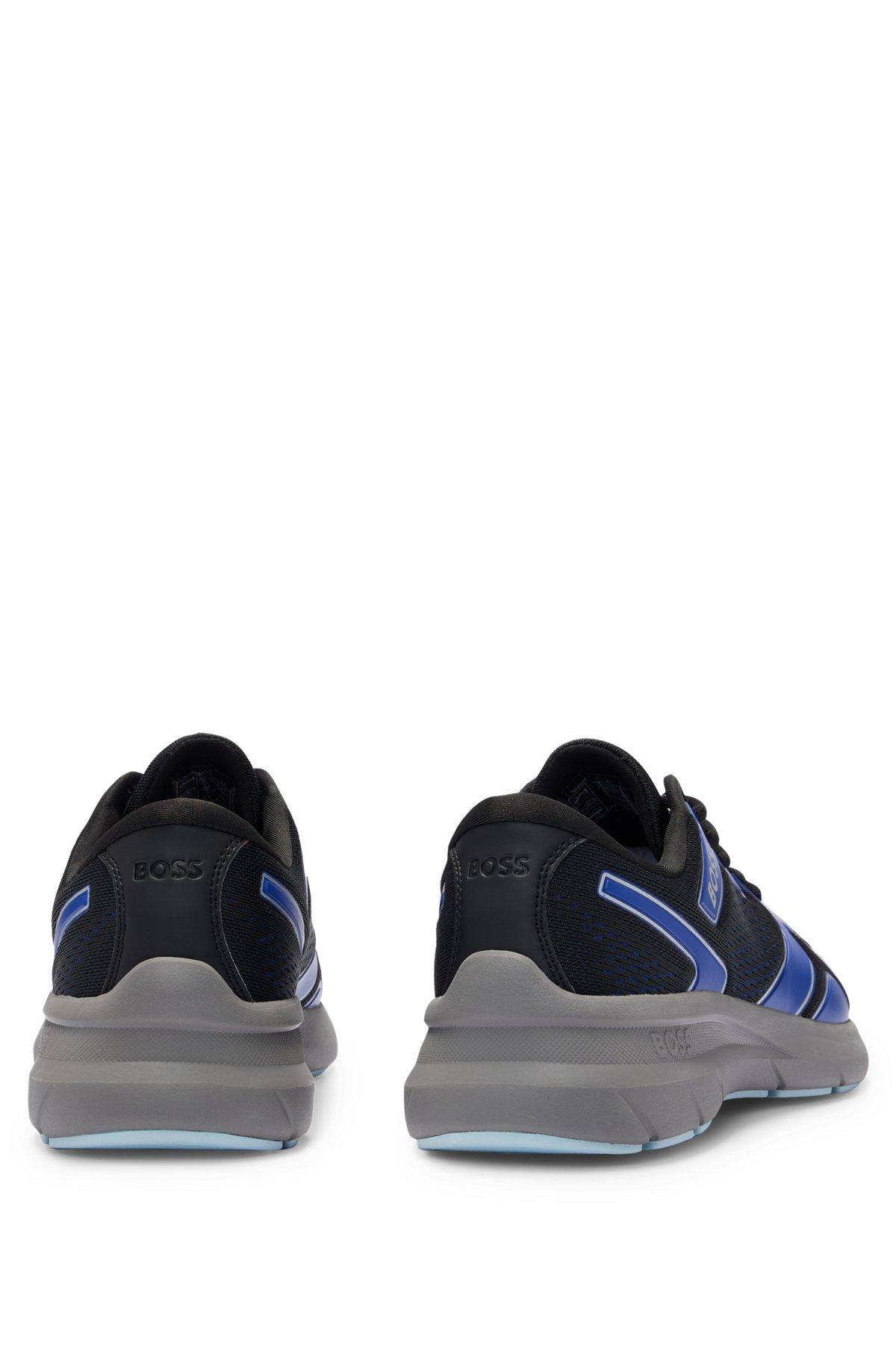 BOSS - Mixed-material trainers with rubberized faux leather - Light Blue Product Image