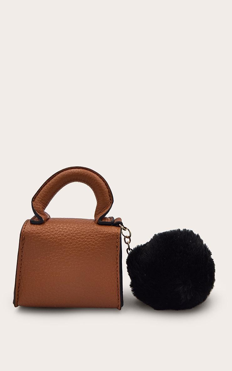 Tan Mini Bag And Pom-pom Bag Charm Product Image