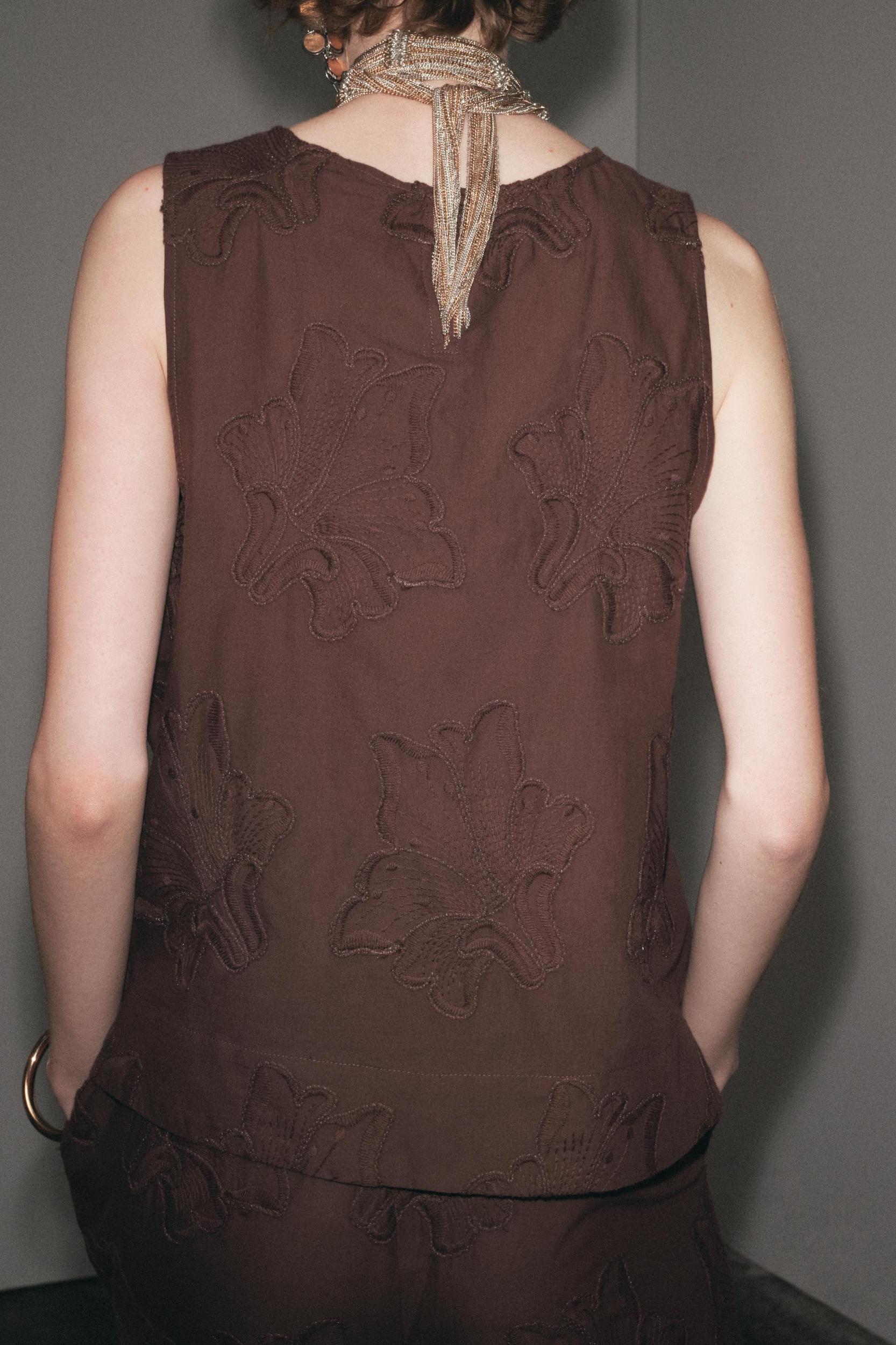 EMBROIDERED PAJAMA PANTS ZW COLLECTION Product Image