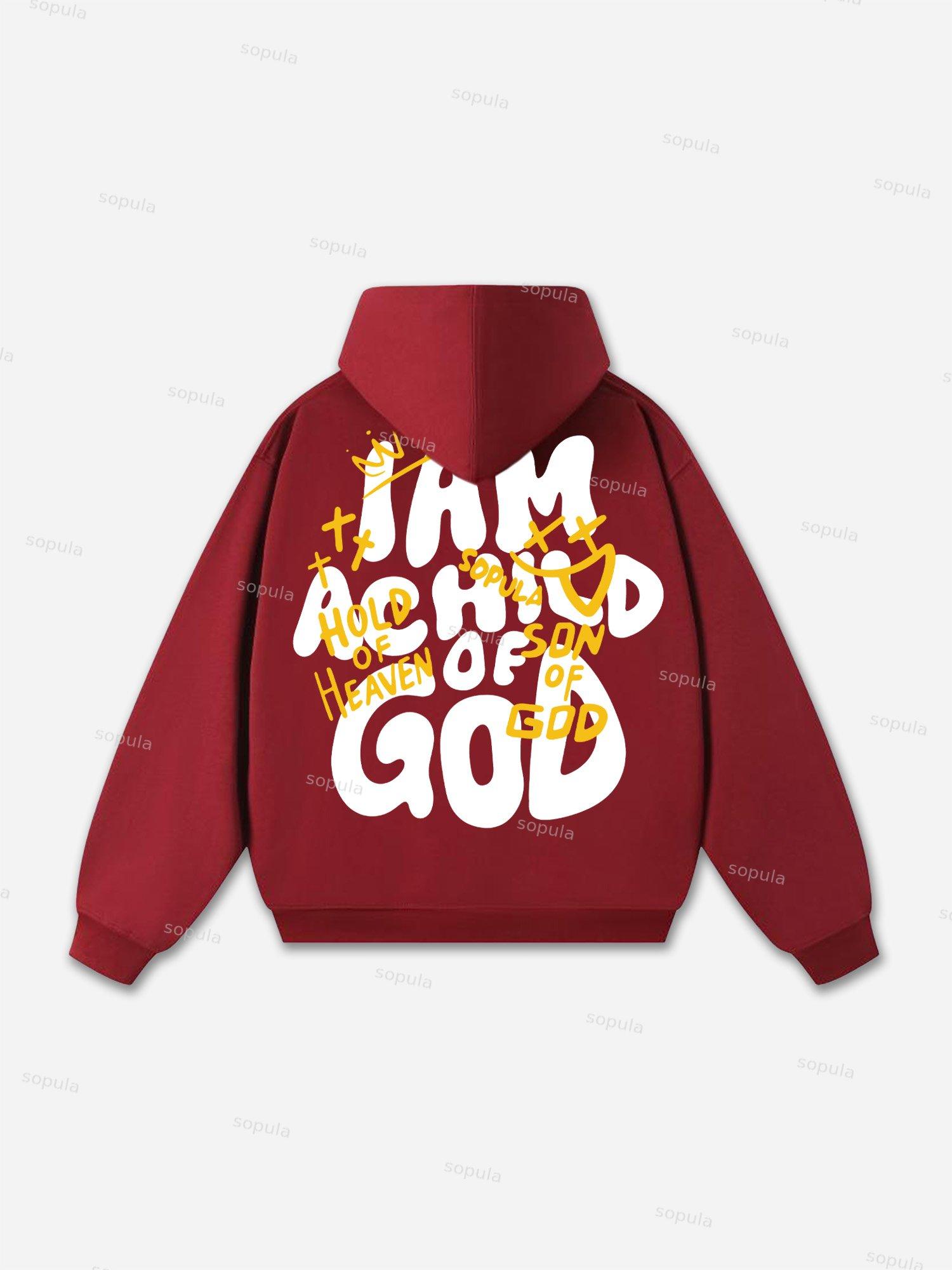 Sopula I Am A Child Of God Graffiti Slogan Graphic Oversized Hoodie Product Image