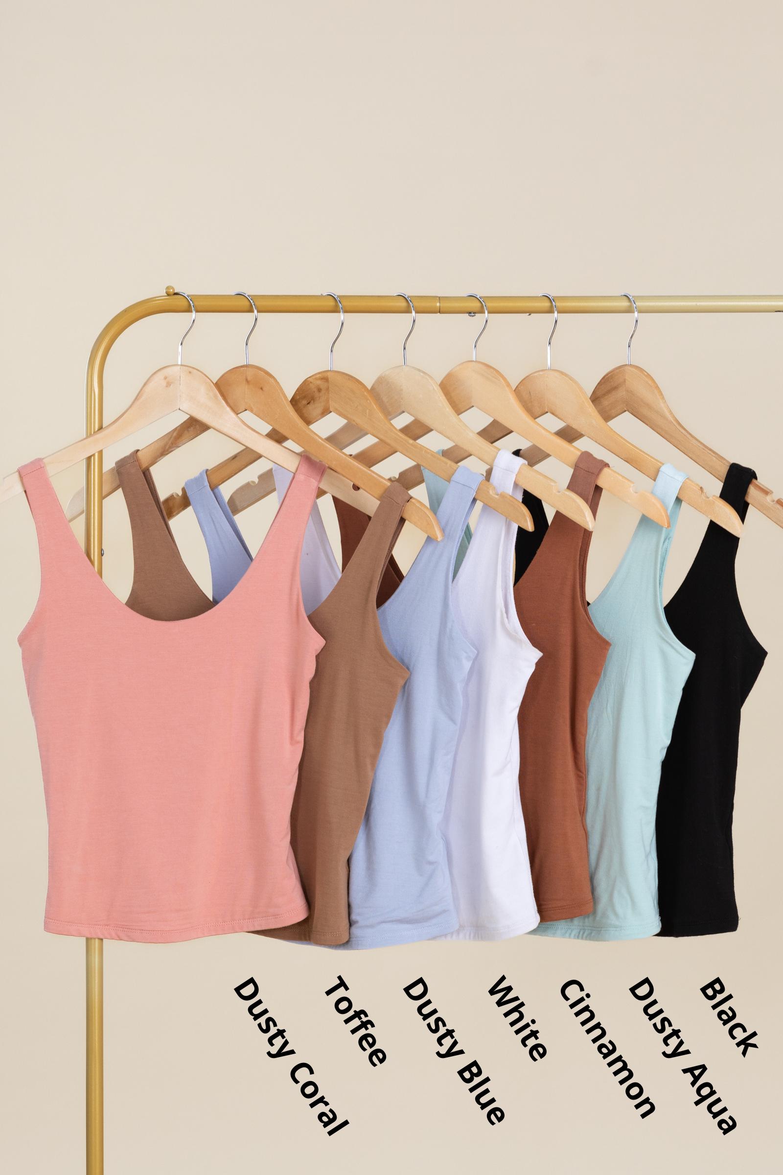 Basic Double Layer Scoop Neck Tank Top Product Image