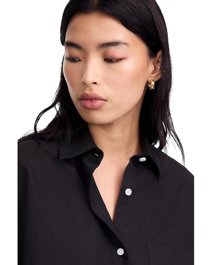 Premium Washable Linen Shirt Tunic Stripe Product Image