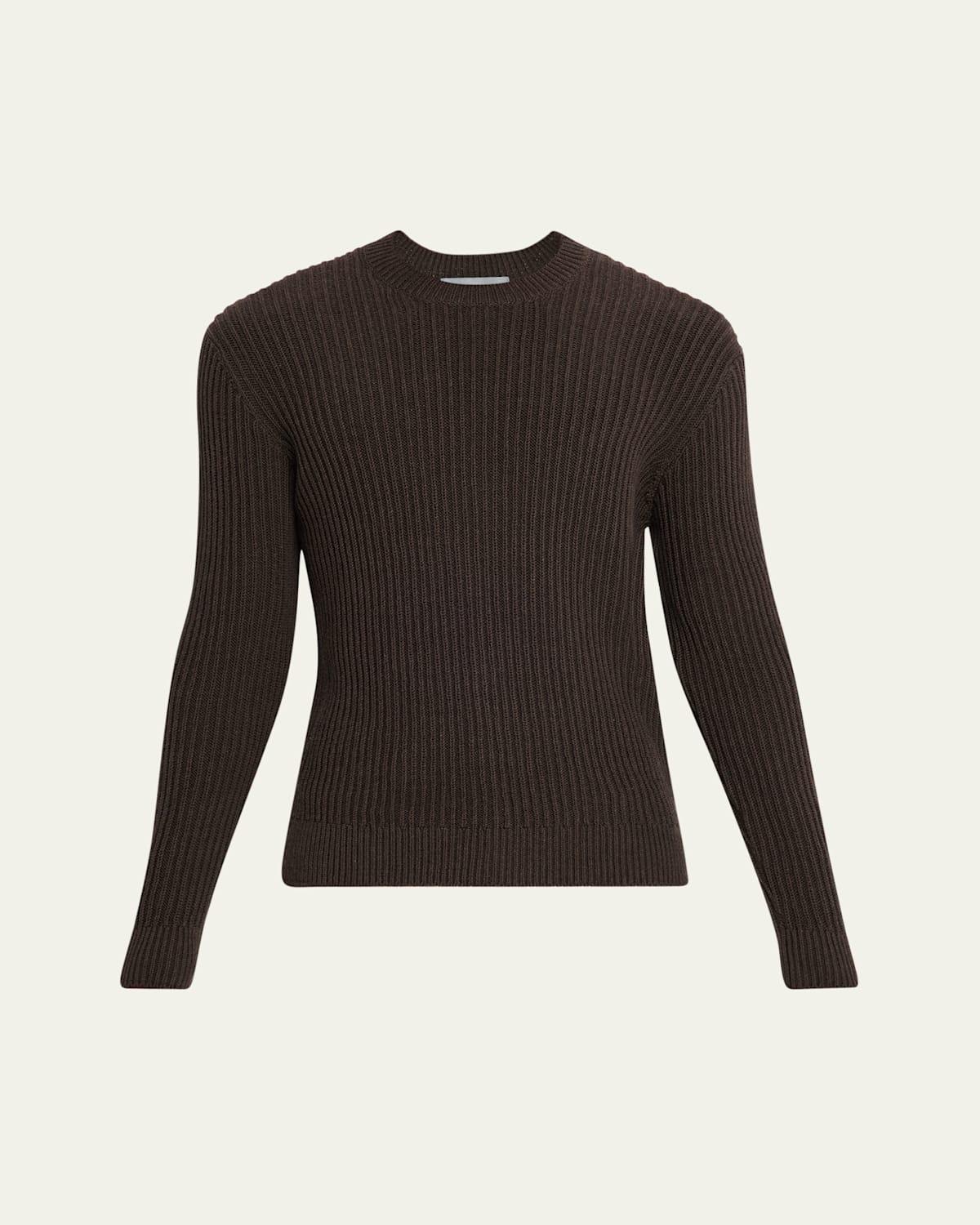 Mens Wide Rib Cotton Crewneck Sweater Product Image