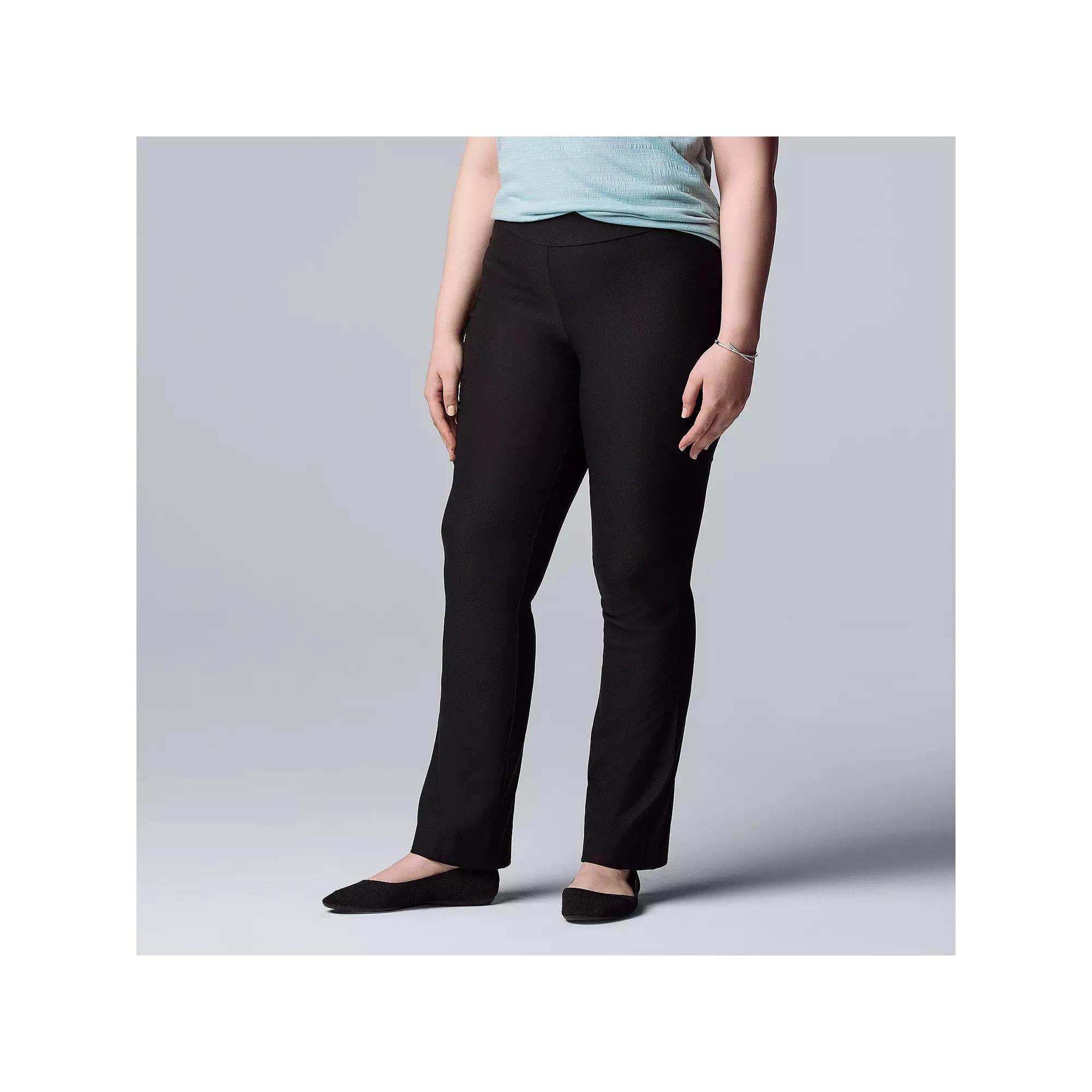 Petite Simply Vera Vera Wang Simply Modern Bootcut Pants, Women's, Size: Small Petite, Vera Black Product Image