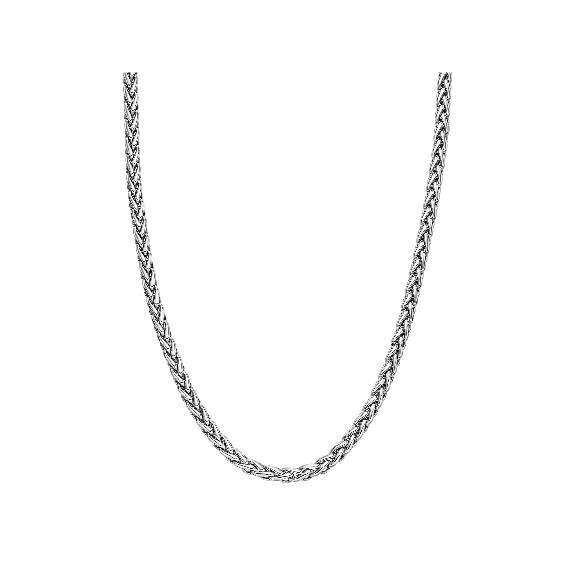 LYNX Stainless Steel Wheat Chain 24" Necklace, Men's Product Image
