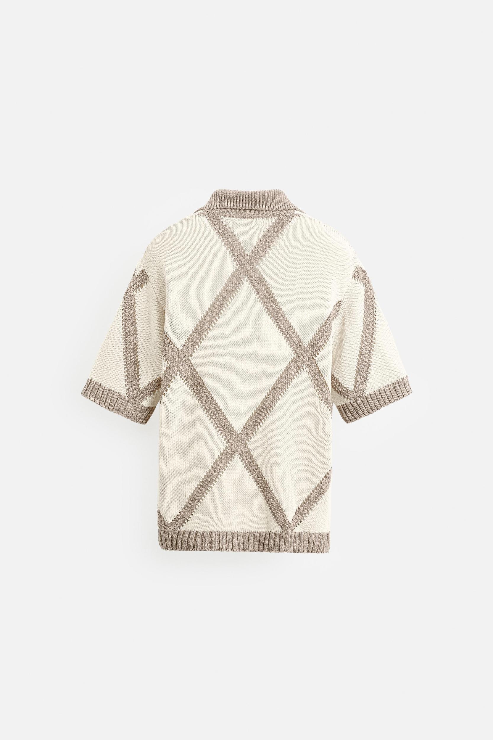 RHOMBUS JACQUARD KNIT POLO SHIRT Product Image