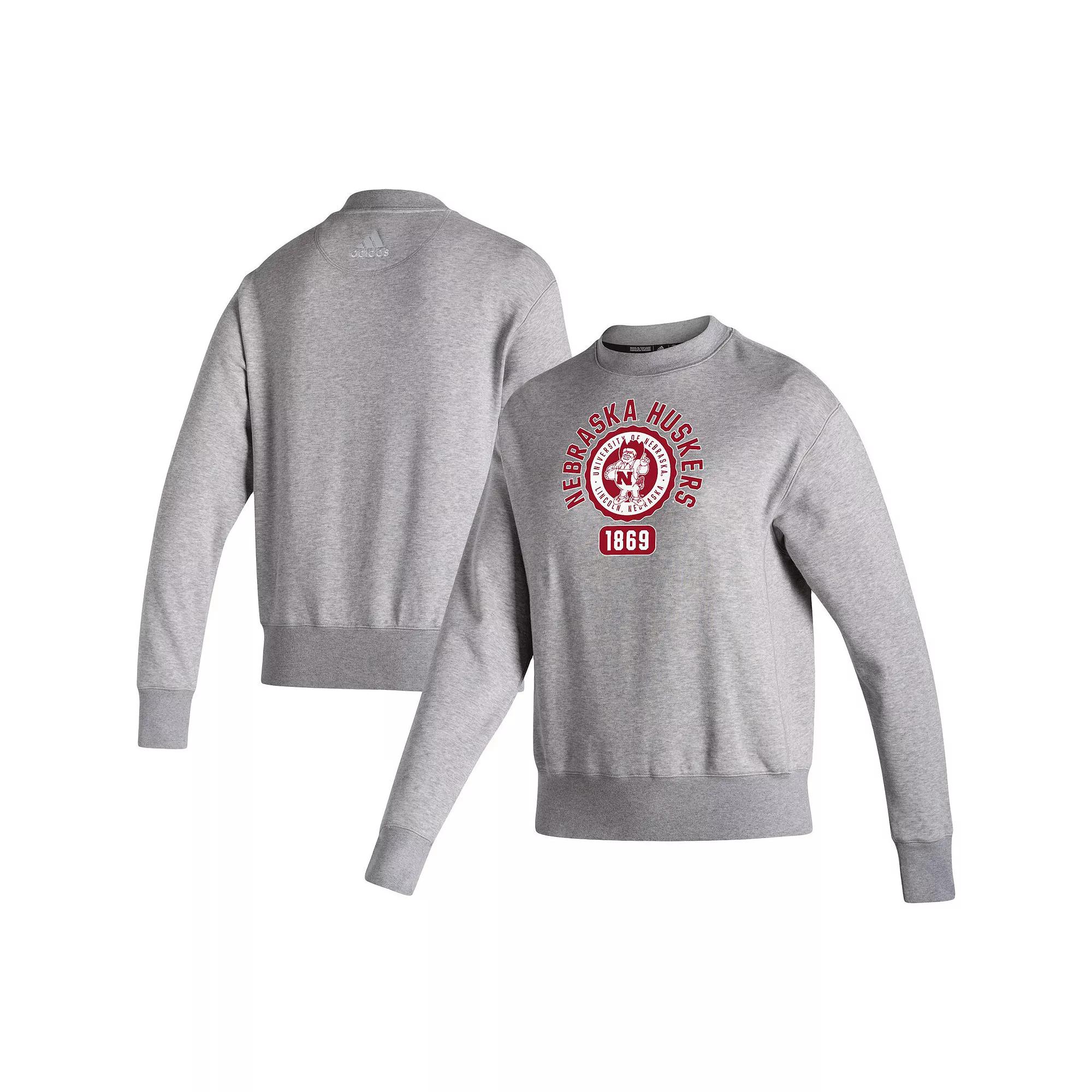 Women's adidas Heathered Gray Texas A&M Aggies Vintage Circle Pullover Sweatshirt,  Product Image