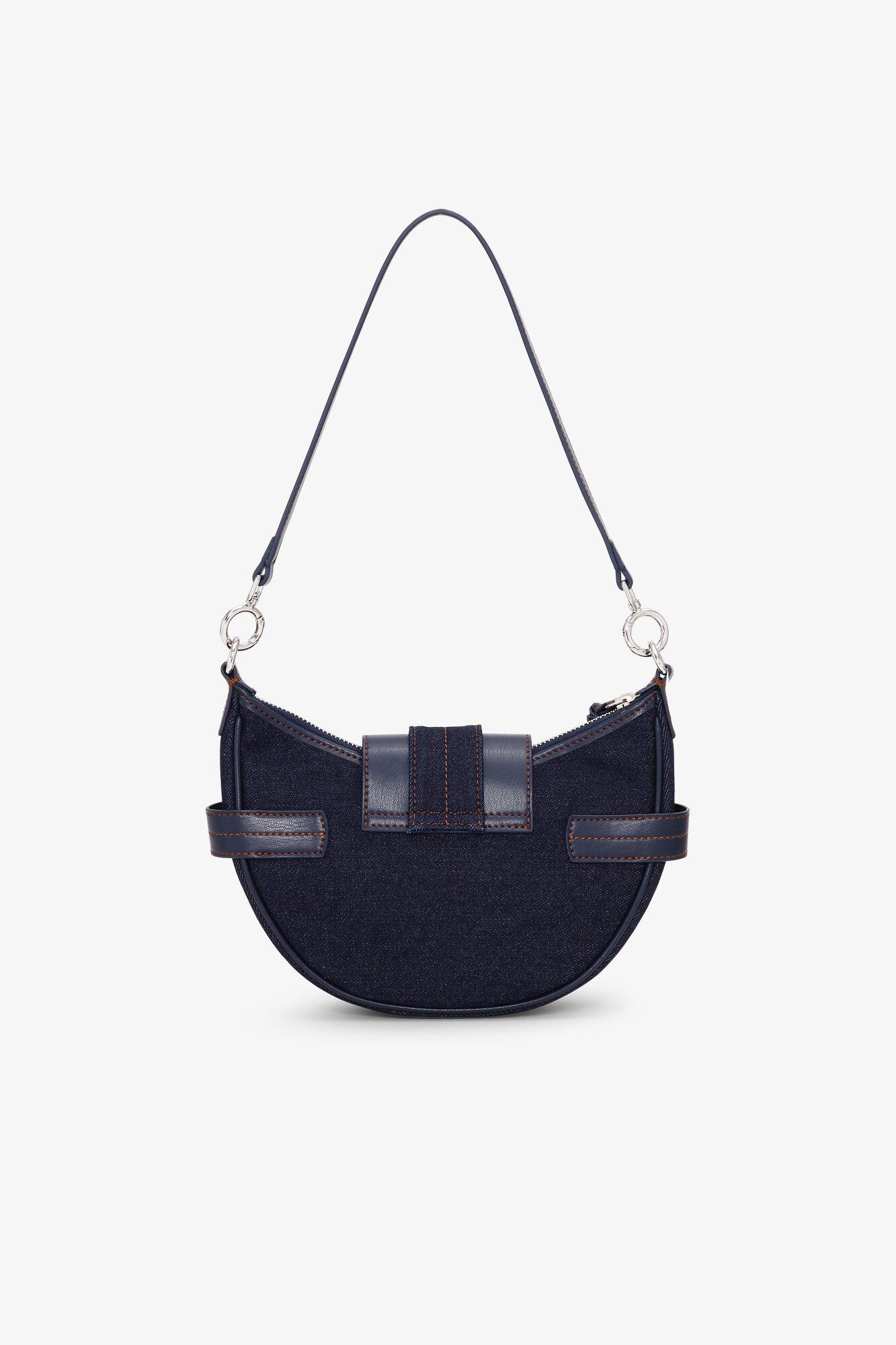 Dark Blue Denim Small Bucky Crossbody Bag Product Image