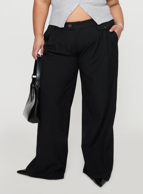 Sallon Low Rise Pants Black Product Image