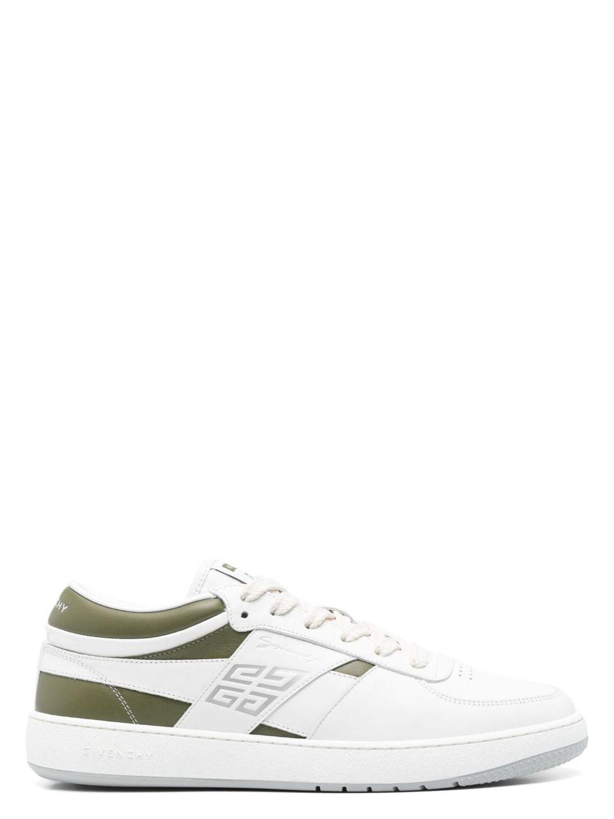 GIVENCHY Leather Sneakers With Rubber Sole And Panelled Design In White Product Image