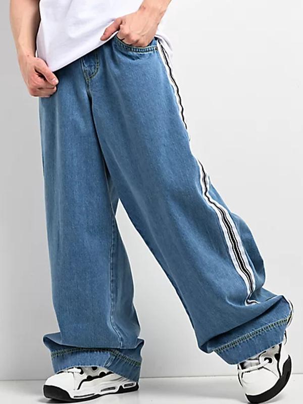 Men's Side Stripe Loose Jeans Product Image