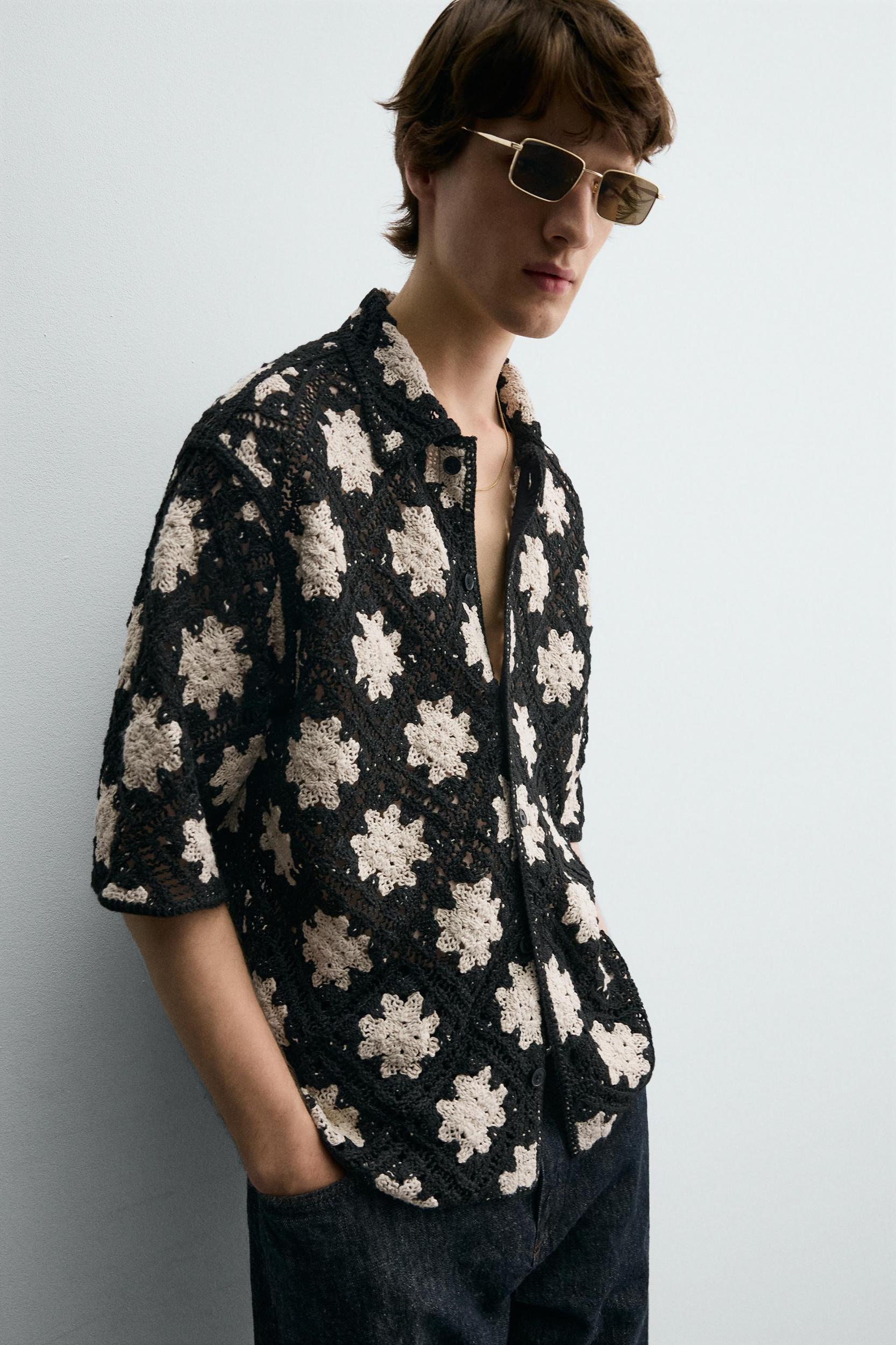 CROCHET TEXTURED SHIRT Product Image