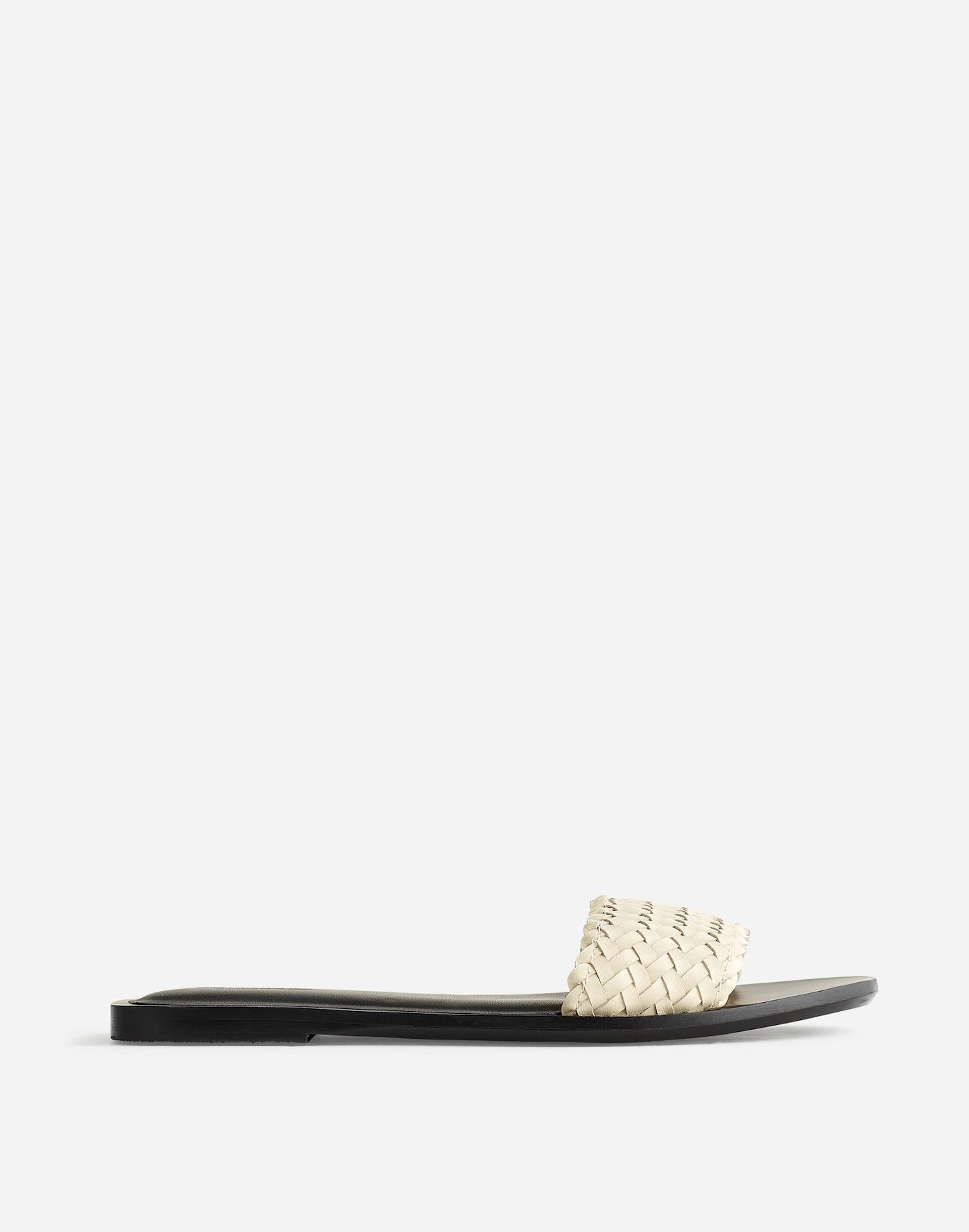 The Cora Slide Sandal in Woven Leather Product Image