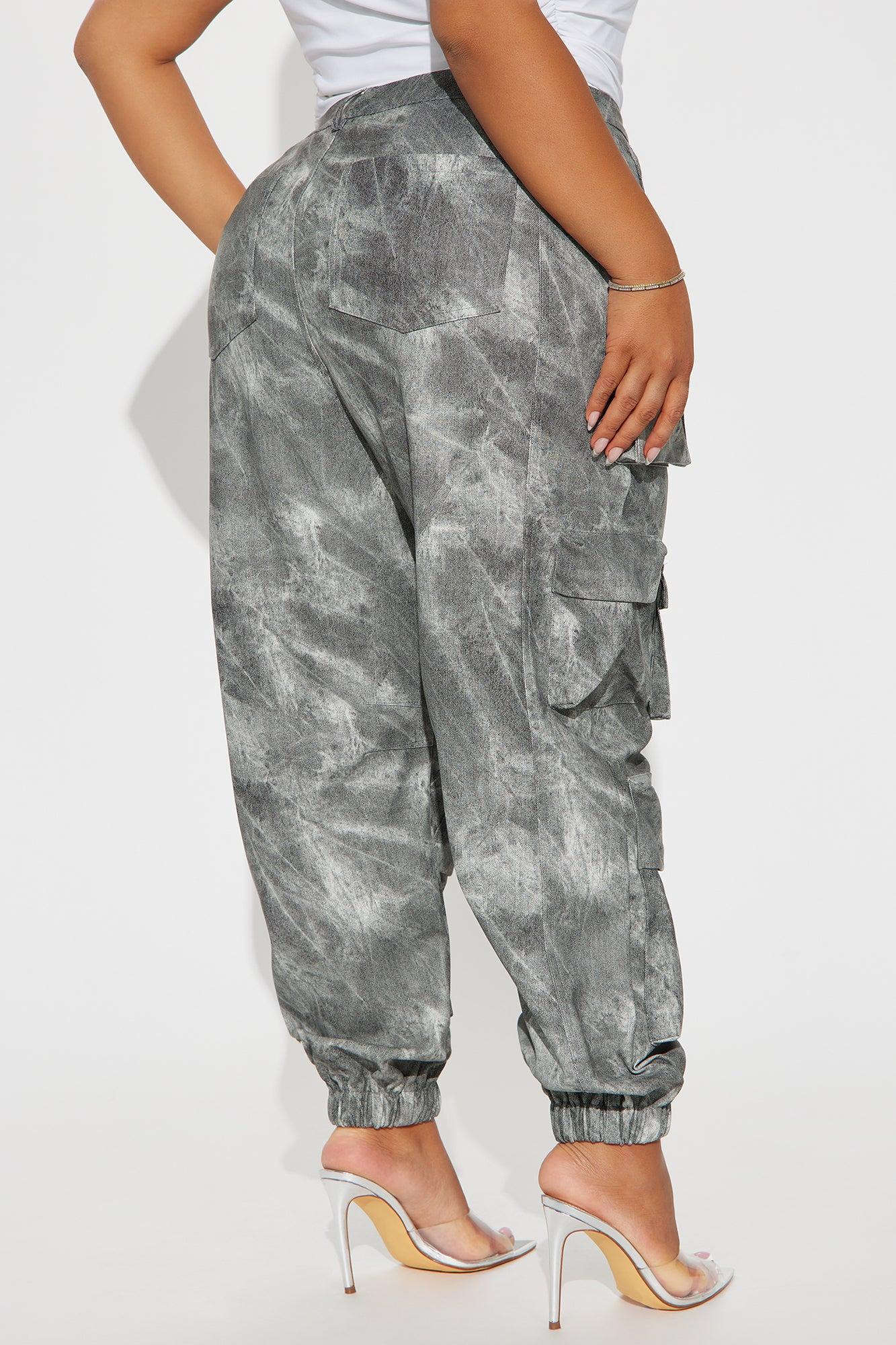 Harvey Washed Faux Leather Cargo Jogger - Charcoal Product Image