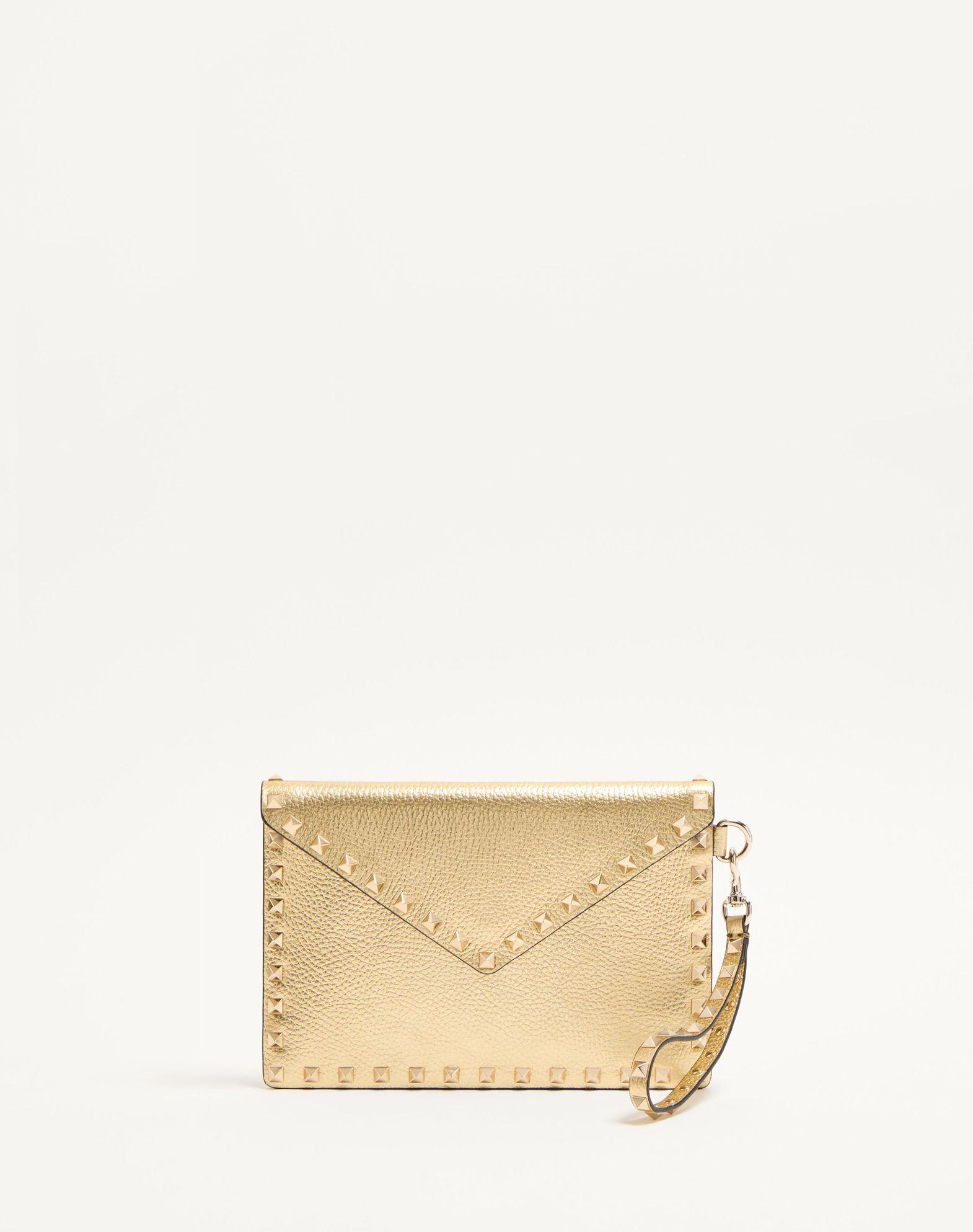 Rockstud Laminated Grainy Calfskin Clutch Bag Product Image