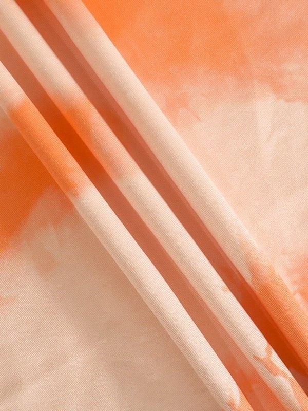 Abstract-Print Flared-Sleeve Tie Dress Product Image