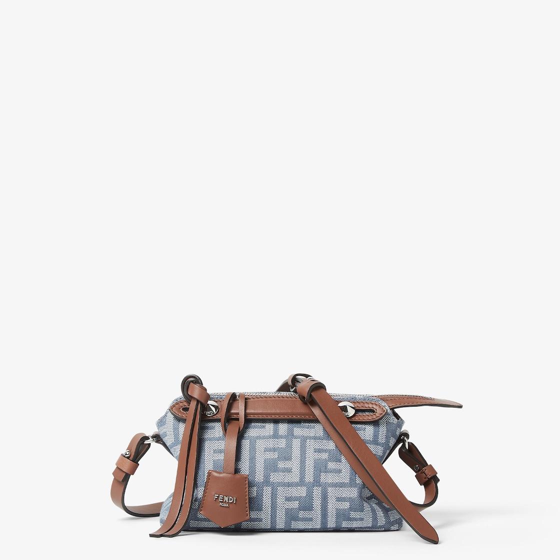 By The Way Soft MiniBlue denim-effect FF jacquard mini-bag Product Image