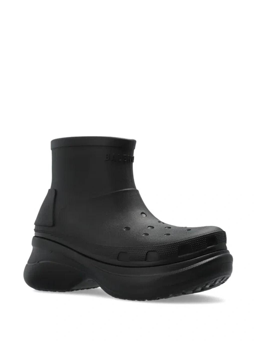 BALENCIAGA Black Crocs Edition Rubber Boots In 1000 Product Image