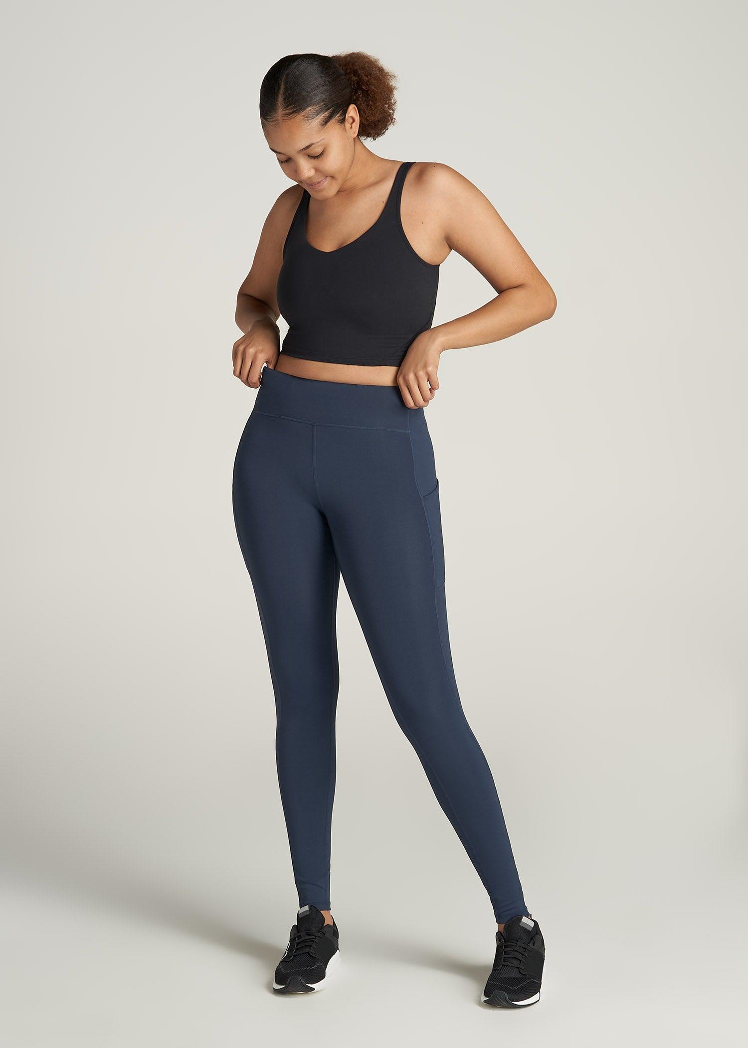 Active Leggings with Pockets for Tall Women in Navy Female Product Image