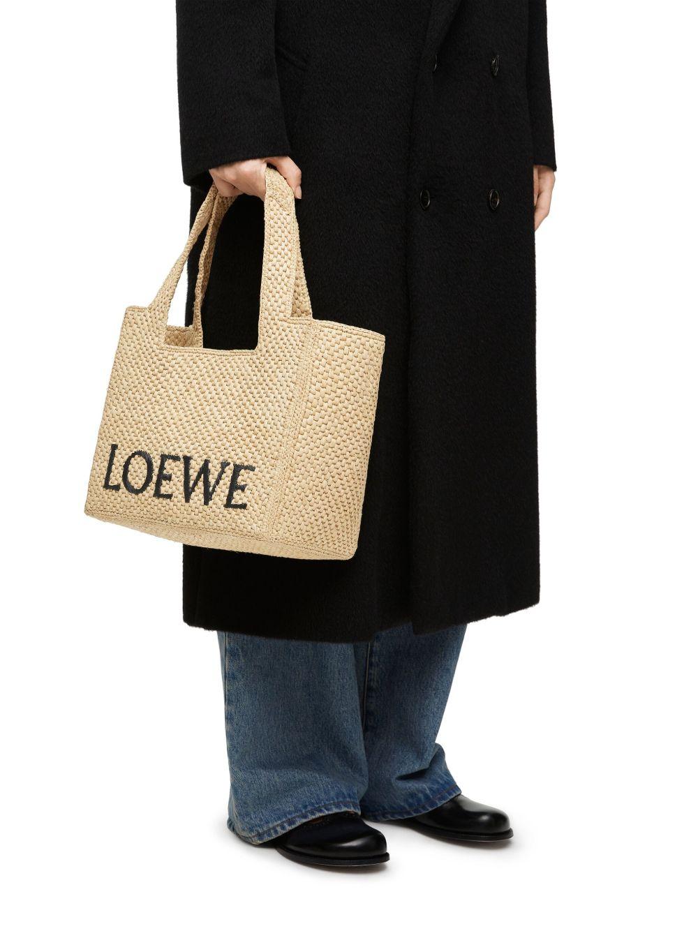 Medium LOEWE Font Tote in raffia Product Image