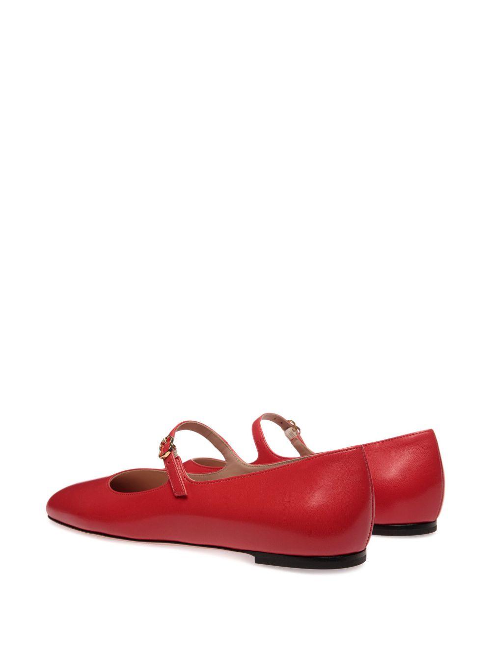 brushed leather mary-jane shoes Product Image