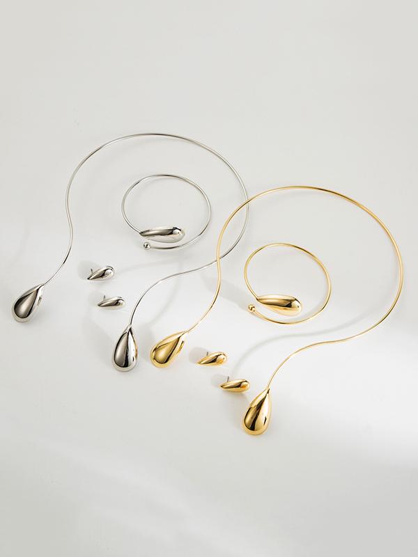 4 Pcs Geometric Bracelet Accessories + Drop Earrings + Necklaces Accessories Product Image