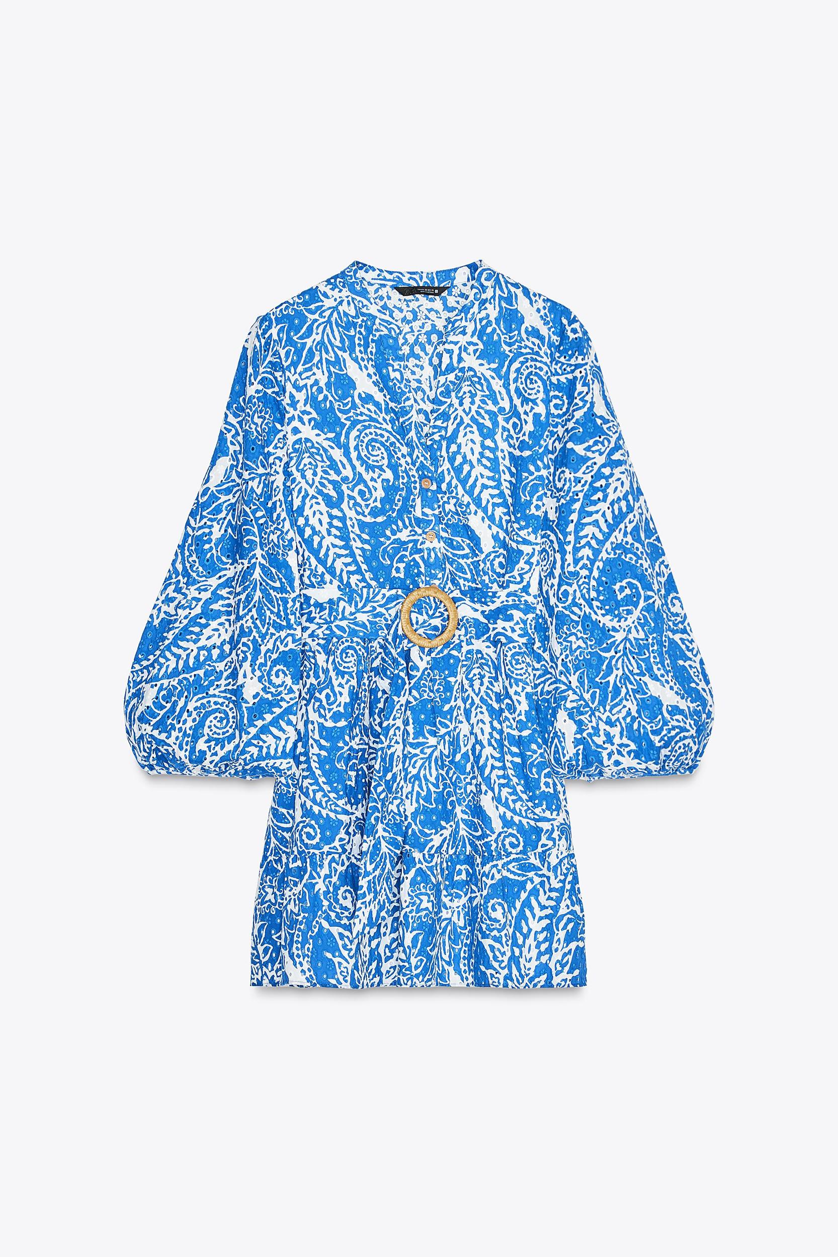 EMBROIDERED BELTED SHIRT DRESS Product Image