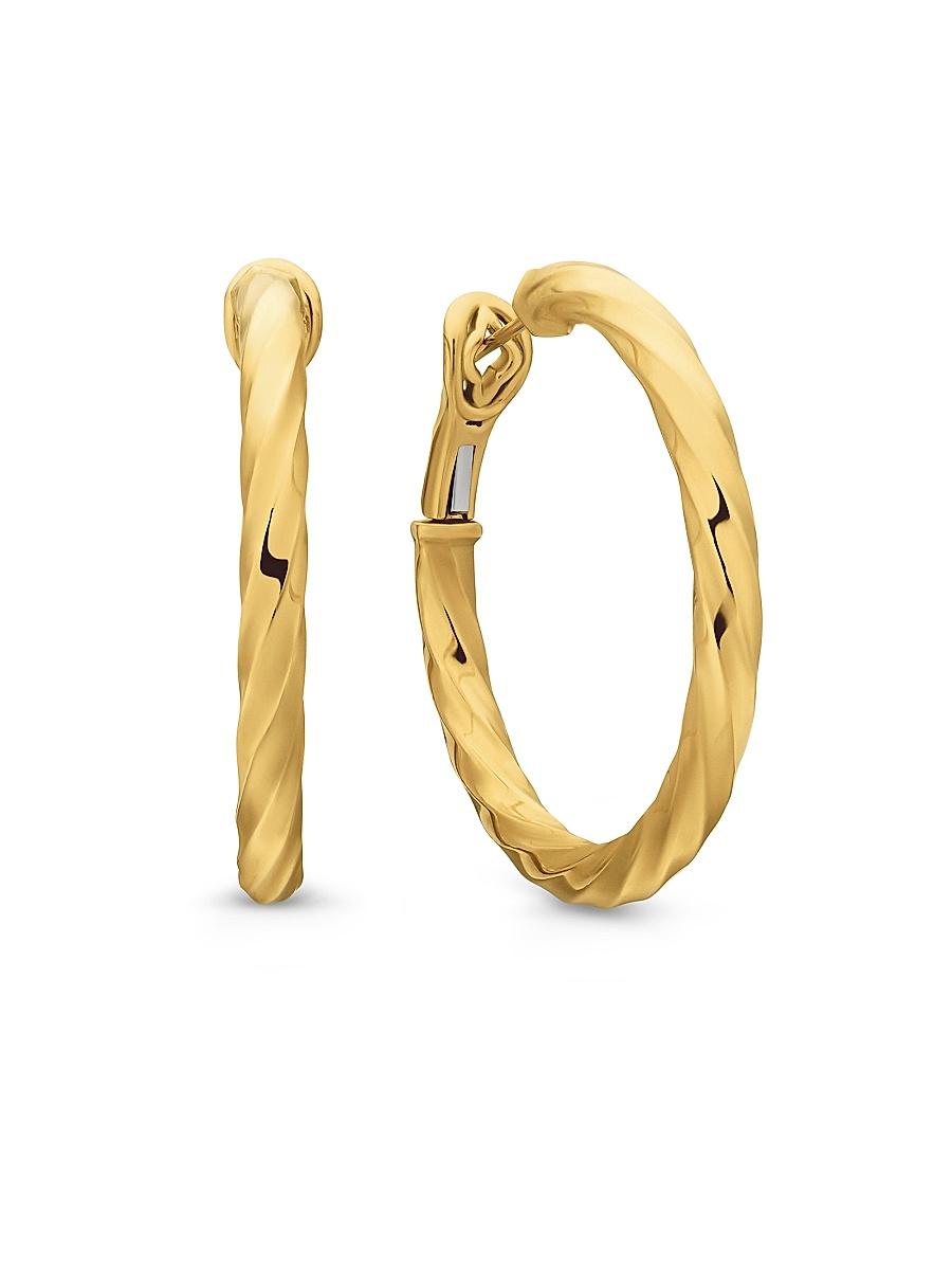 David Yurman Cable Edge Hoop Earrings in Recycled 18K Yellow Product Image