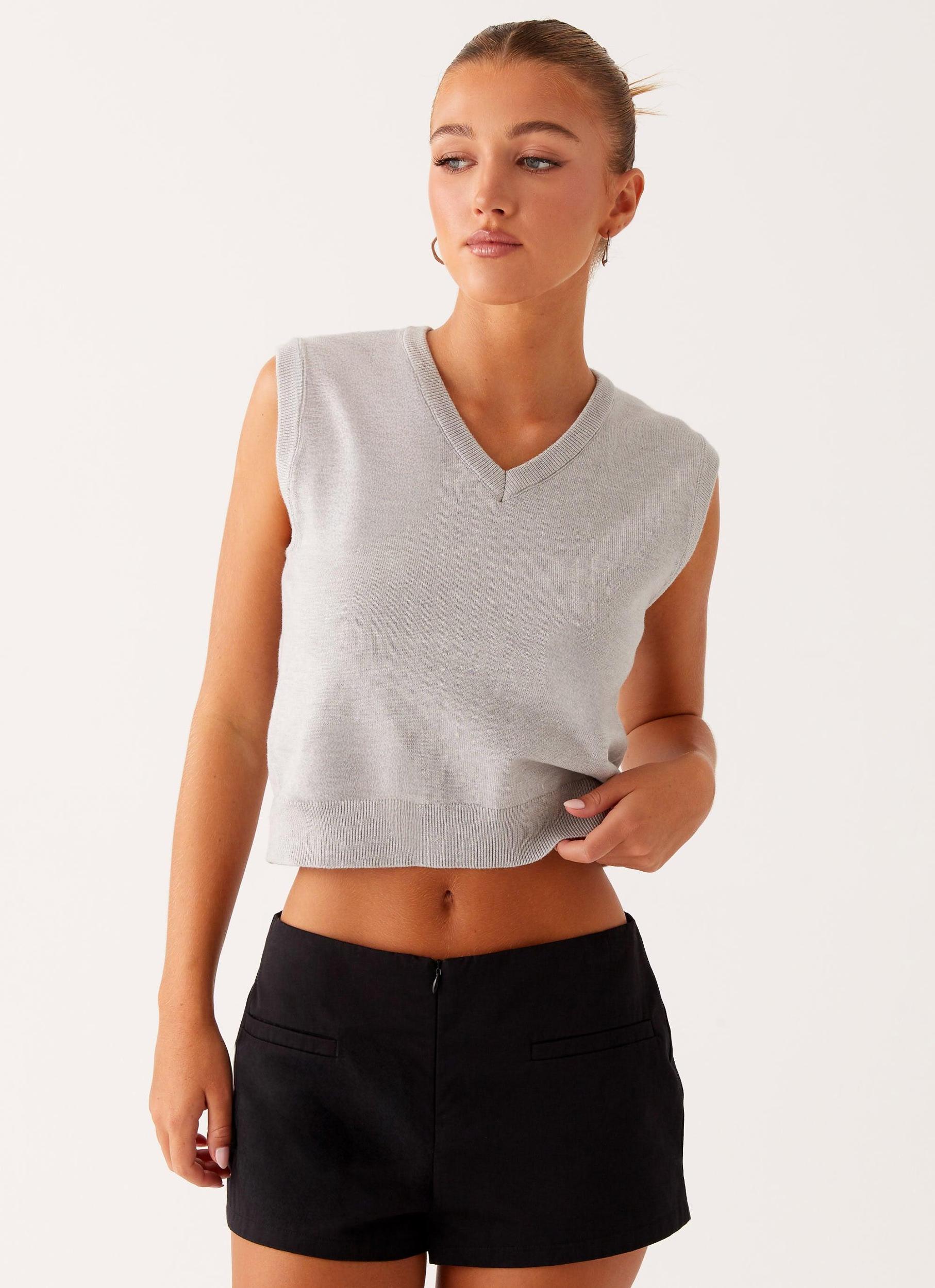 Tyne Knit Vest - Grey Product Image