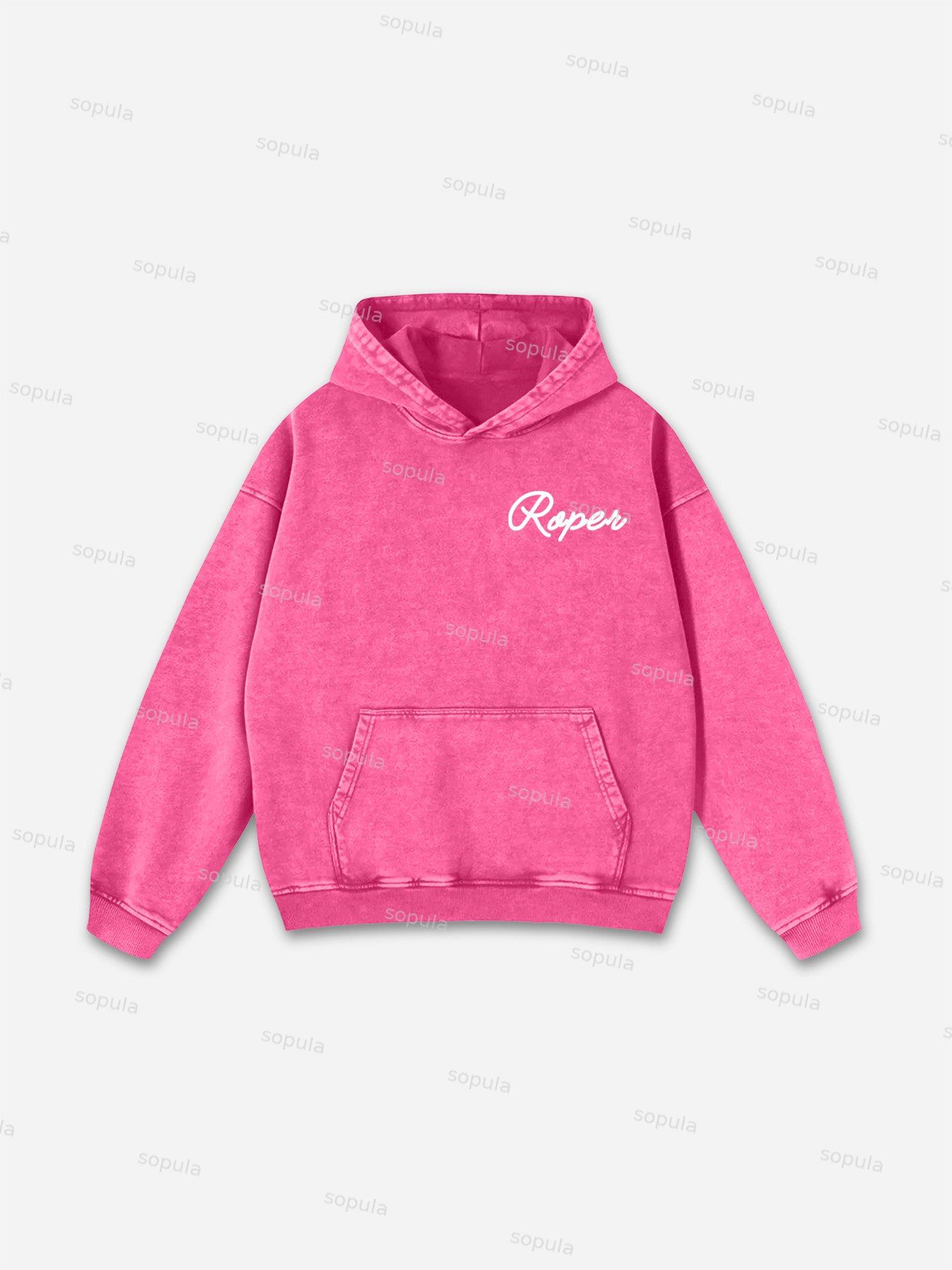 Vintage Cowboy Postage Stamp Graphic Washed Hoodie Product Image