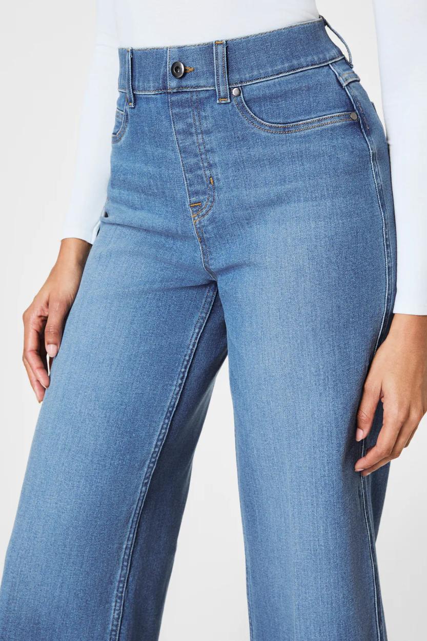 Cropped Wide Leg Crop- Stonewashed Blue Product Image