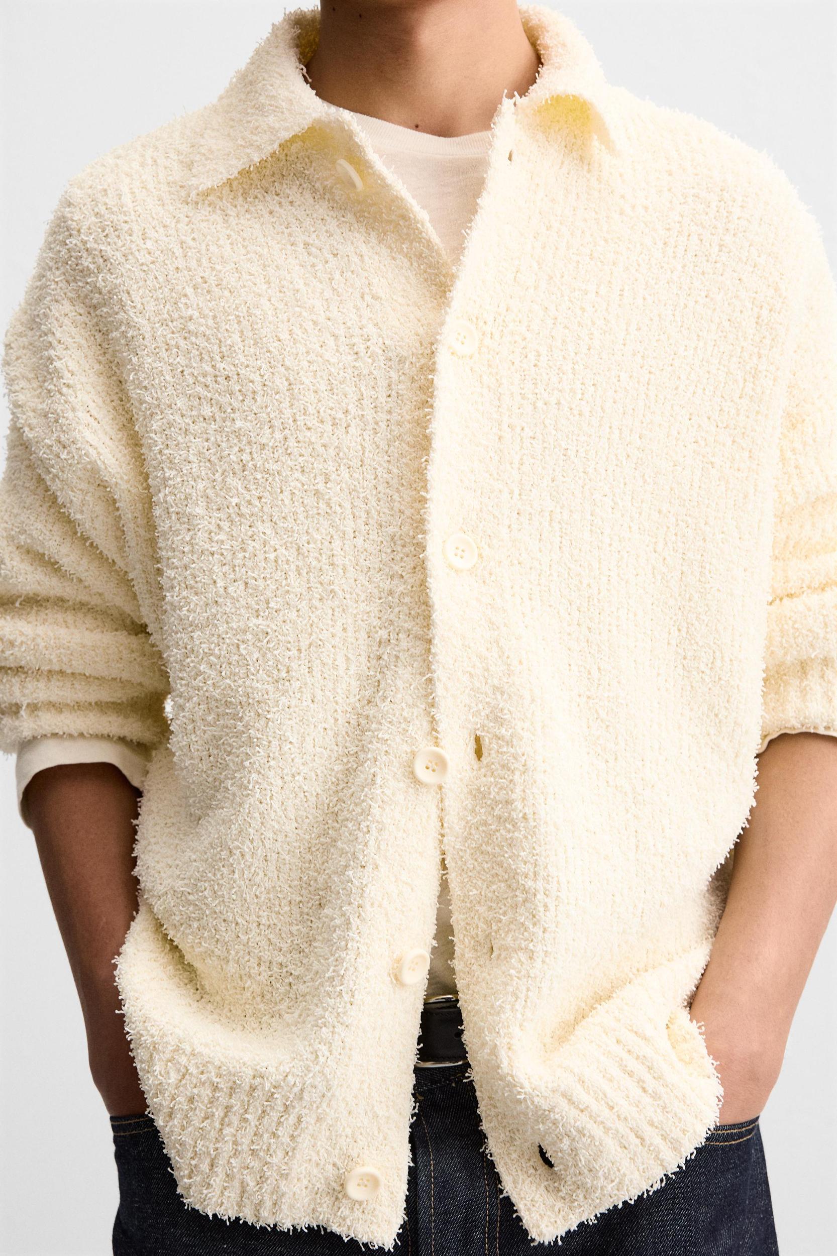 TOWEL TEXTURED CARDIGAN Product Image
