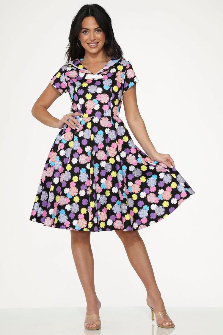 Black & Purple Swing Dress Product Image