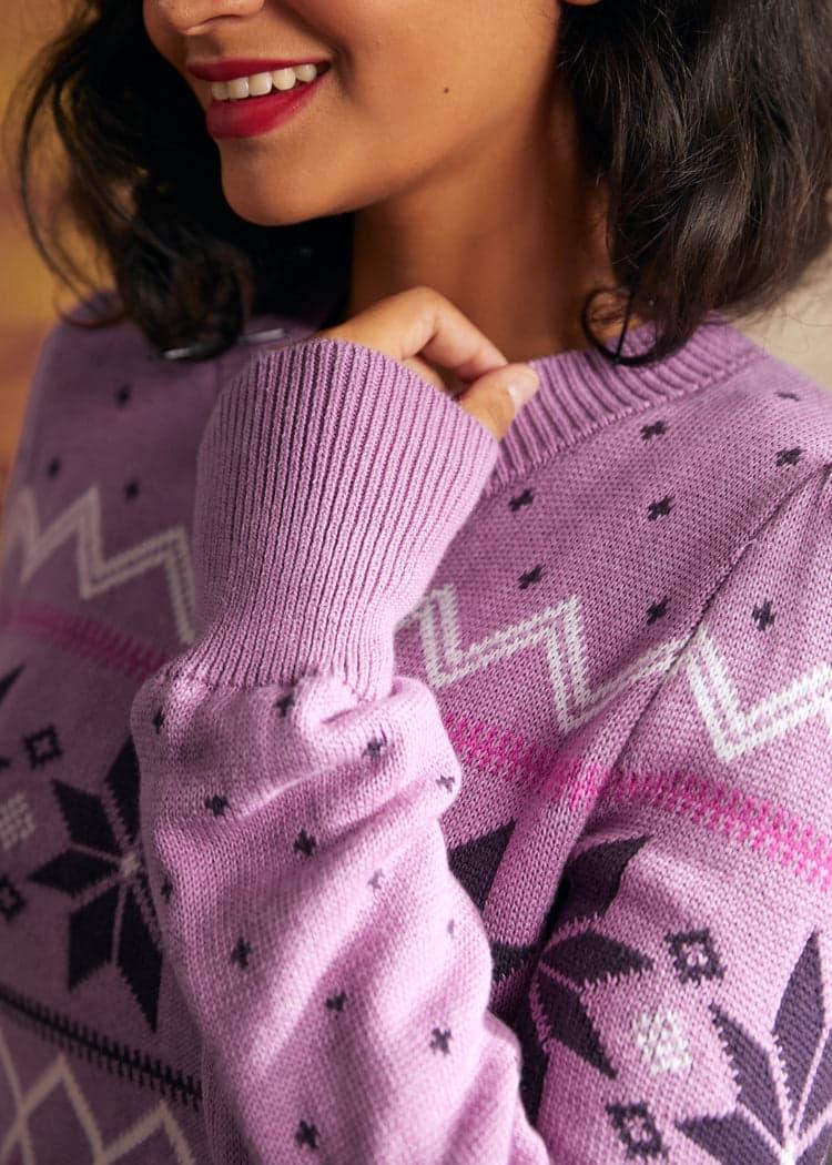 Whimsical Winter Puff Shoulder Sweater Product Image