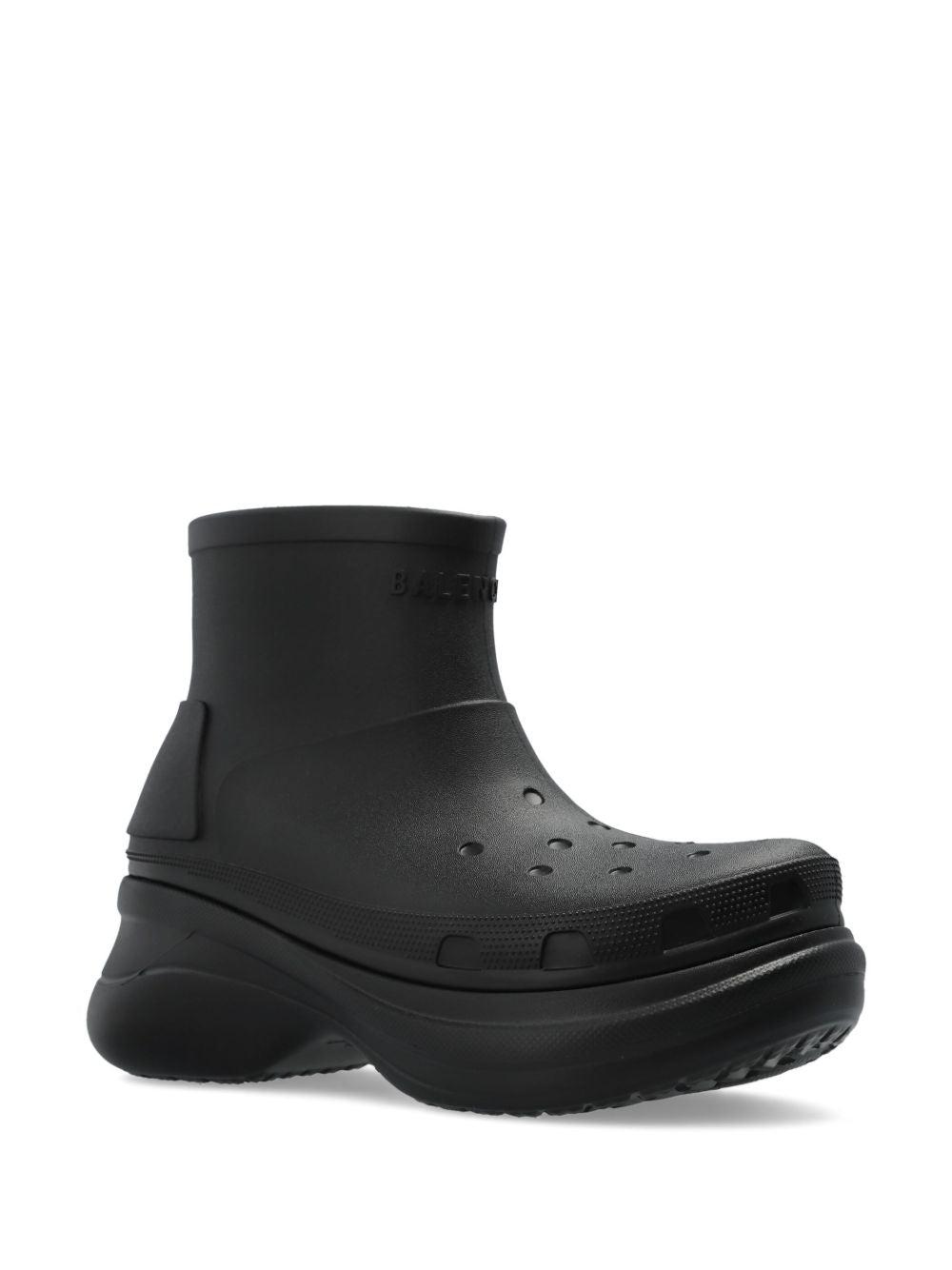 BALENCIAGA Black Crocs Edition Rubber Boots In 1000 Product Image