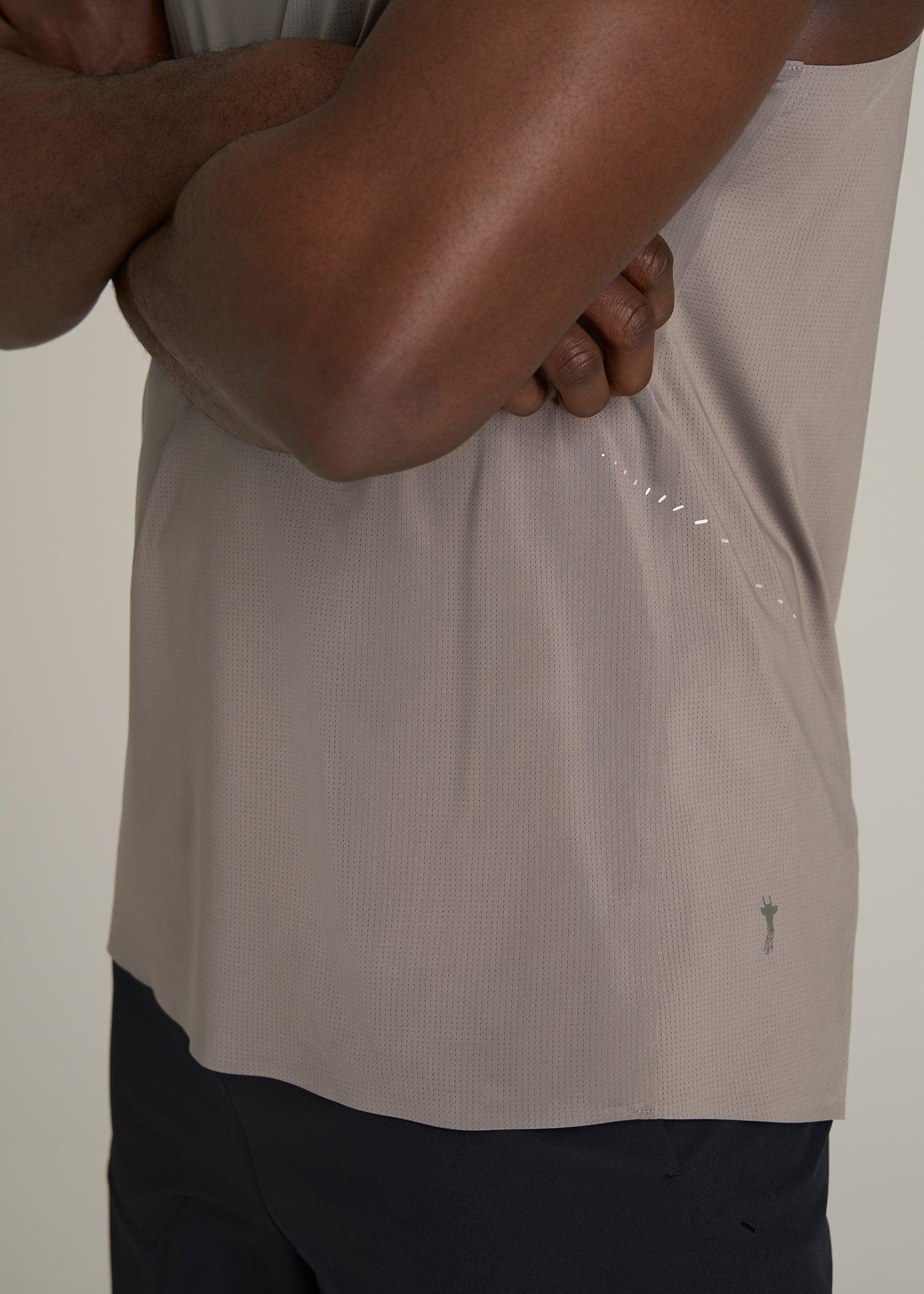 Perforated Training Singlet for Tall Men in Portobello Male Product Image
