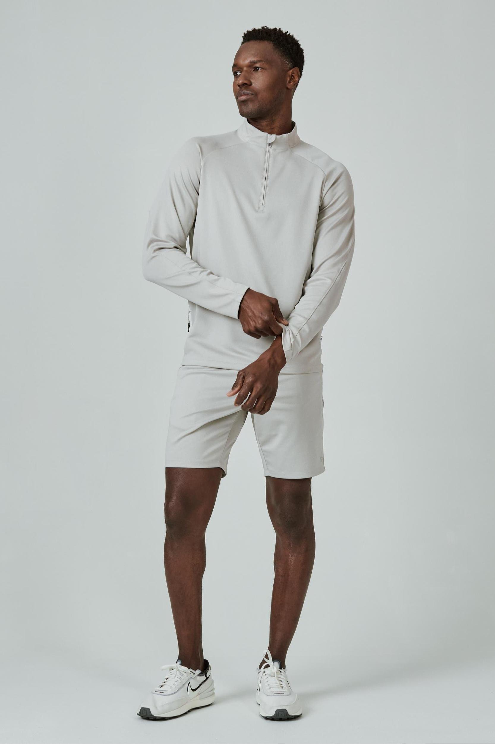 A Game Quarter Zip Pull Over - Tan Product Image