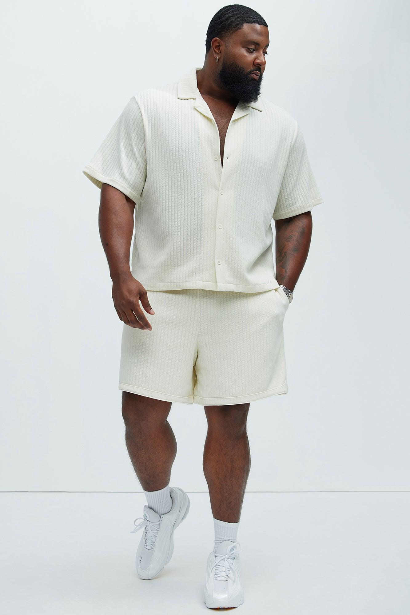 Easton Textured Shorts - Off White Product Image